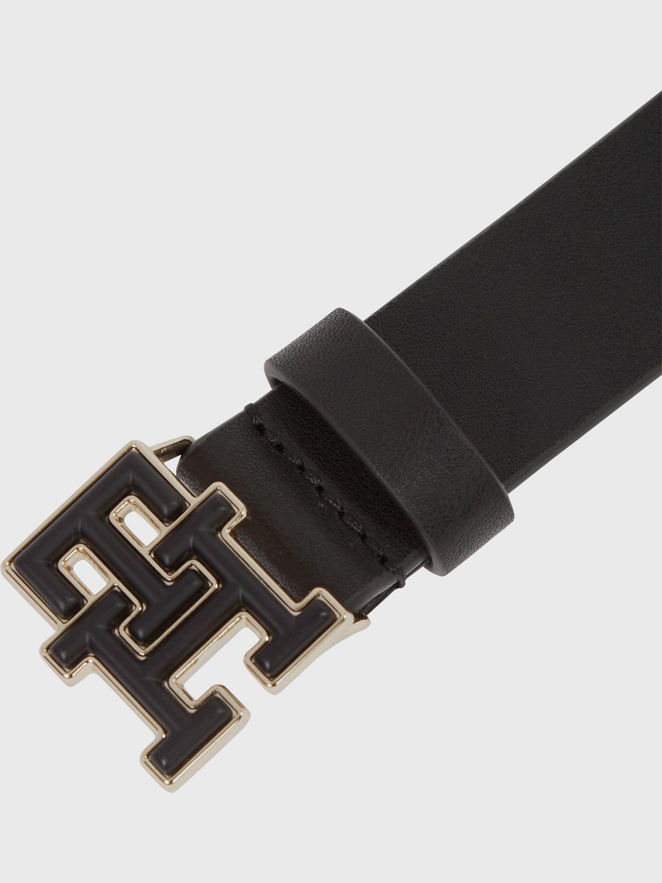 Cinturón Cuero y Hebilla Monogram Negro Tommy Hilfiger-1