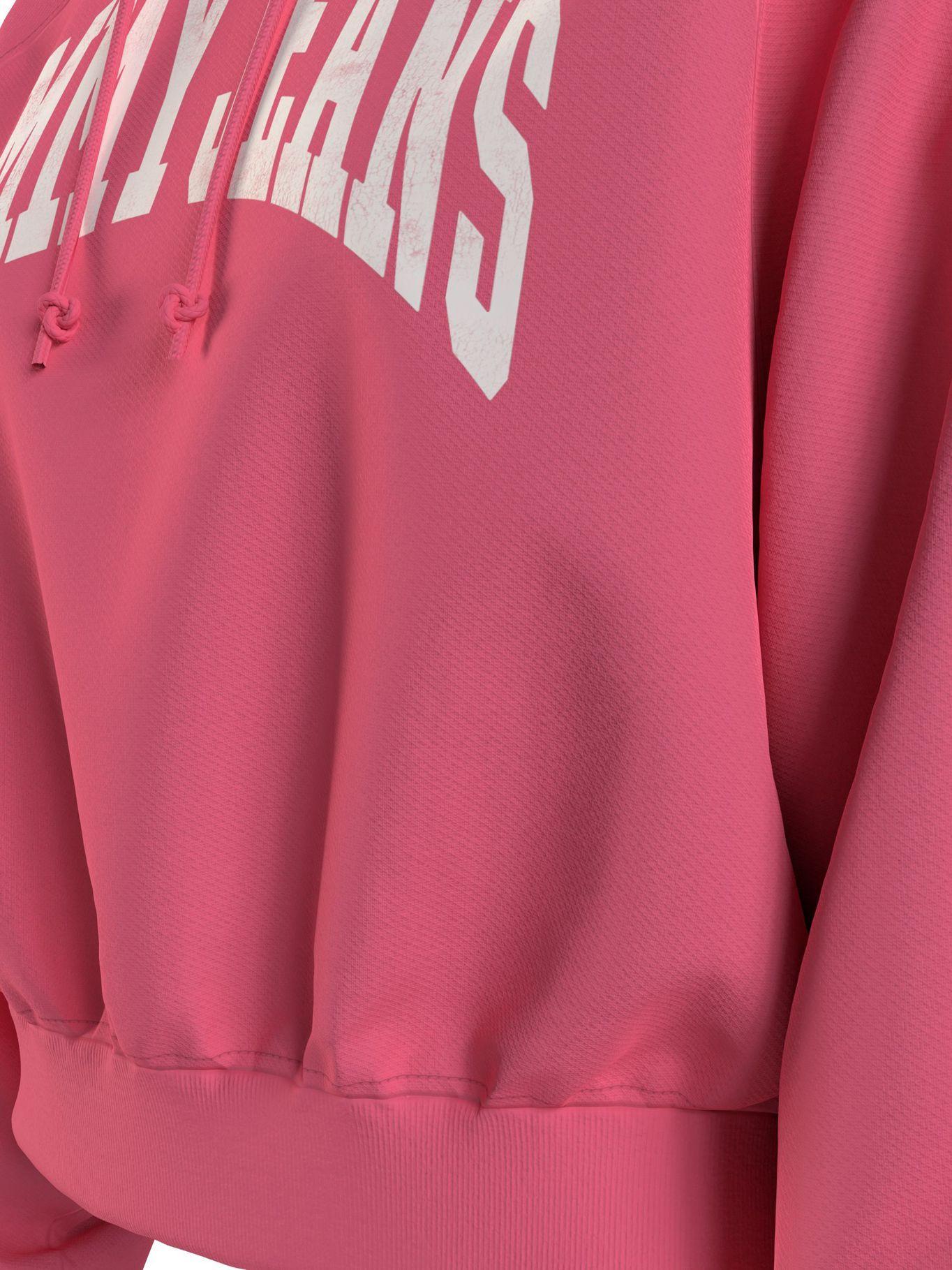 Polerón Hoodie Estilo Universitario Rosado Tommy Hilfiger-4