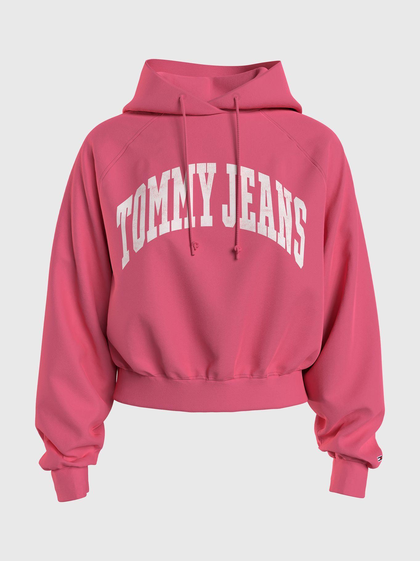 Polerón Hoodie Estilo Universitario Rosado Tommy Hilfiger-0