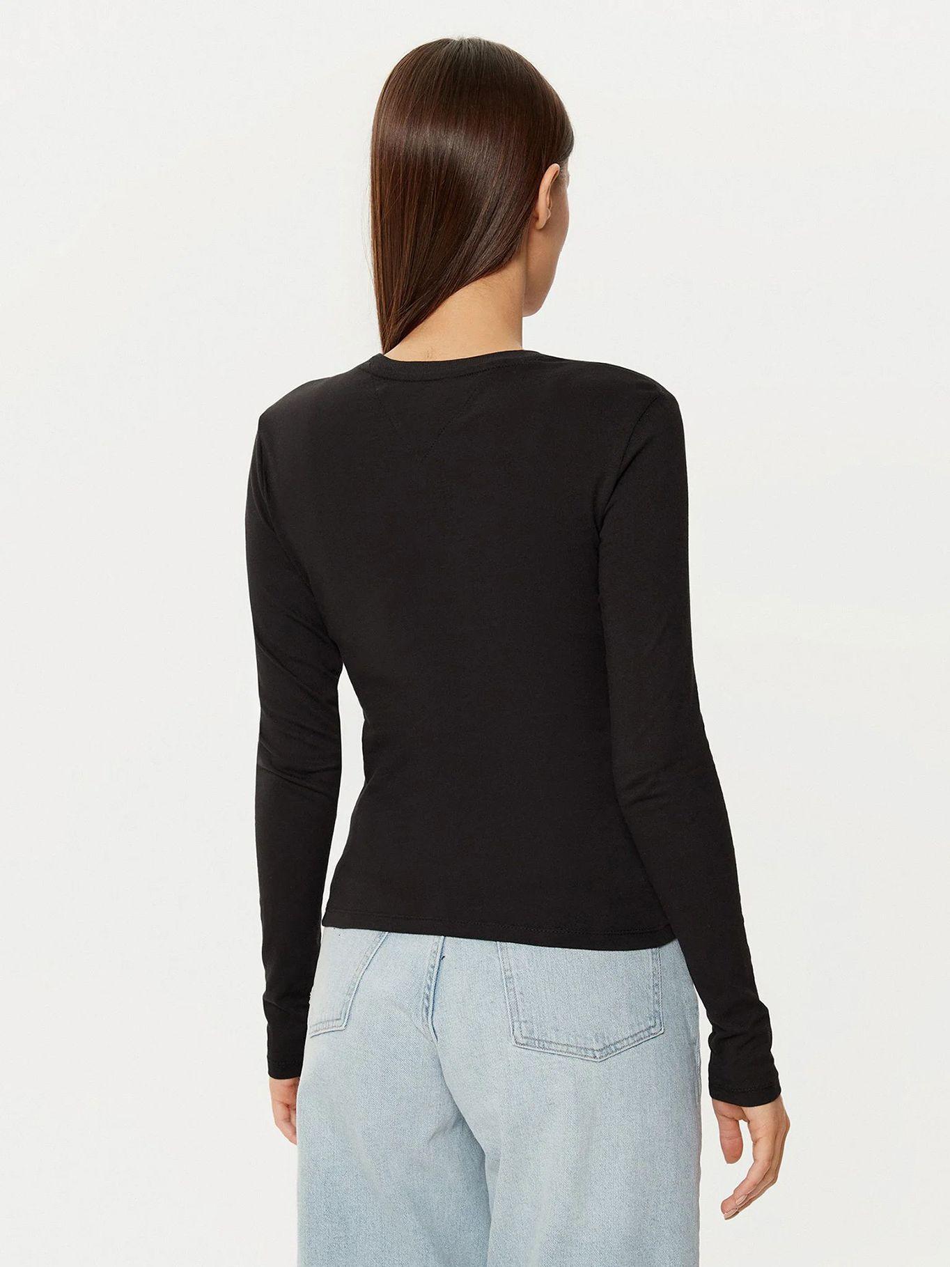 Polera Linear Logo Slim Fit Negro Tommy Jeans-2