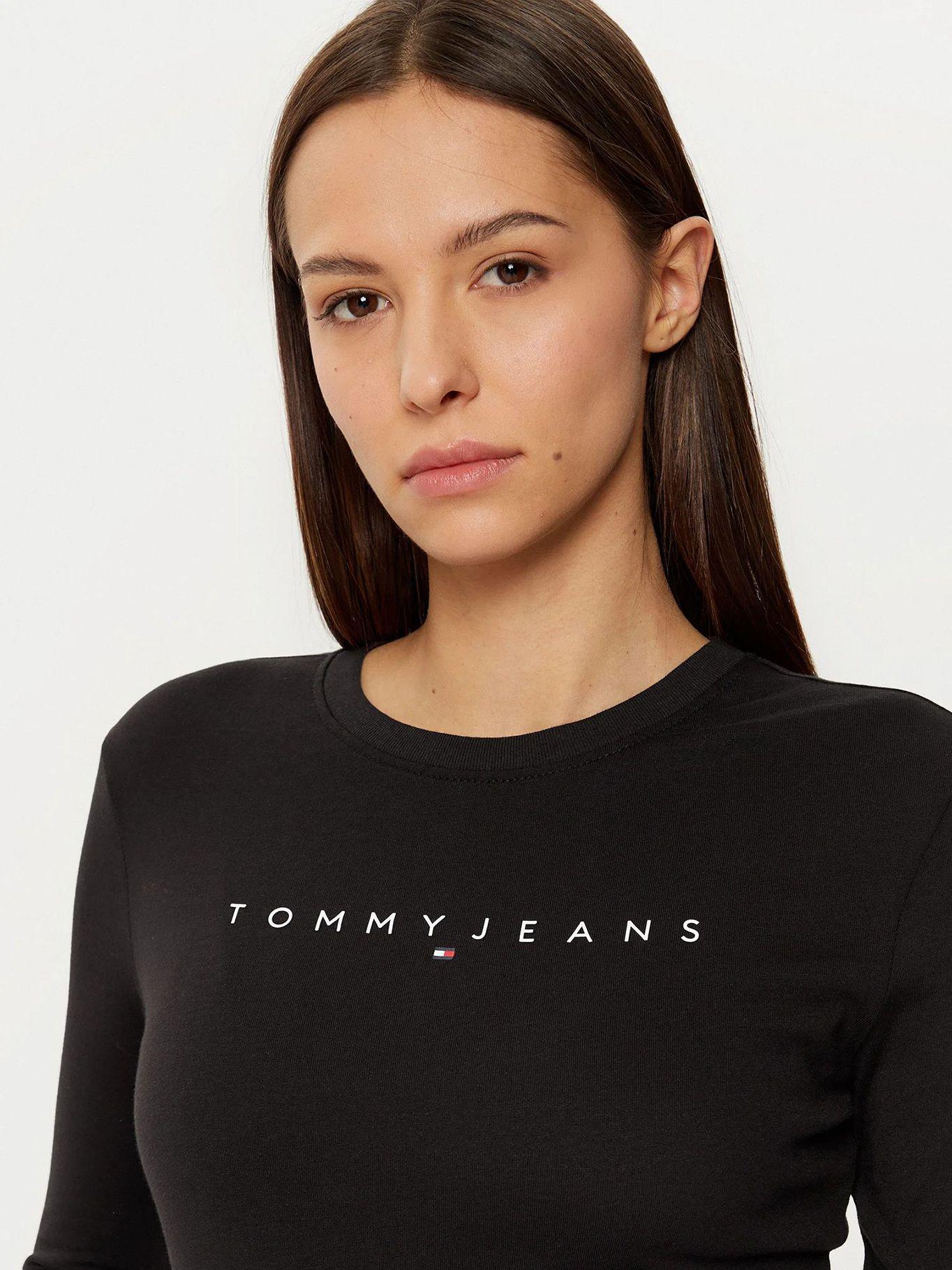 Polera Linear Logo Slim Fit Negro Tommy Jeans-3