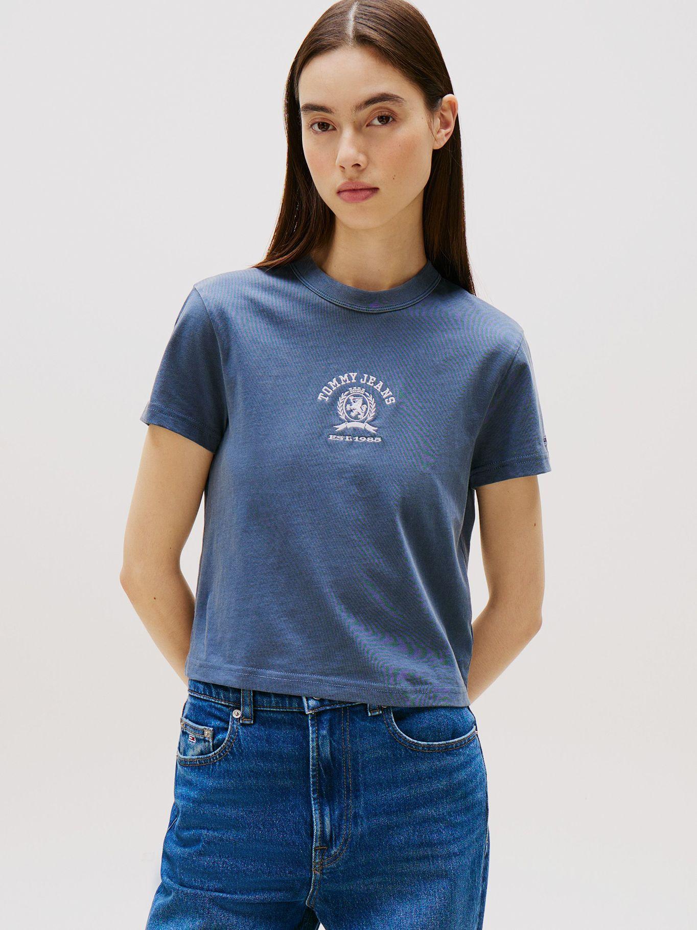 Polera Varsity Crest Logo Azul Tommy Jeans-0