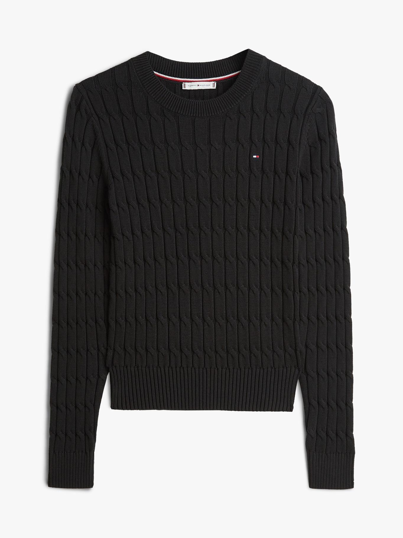 Sweater Essential De Punto Cable Tommy Hilfiger Negro-4