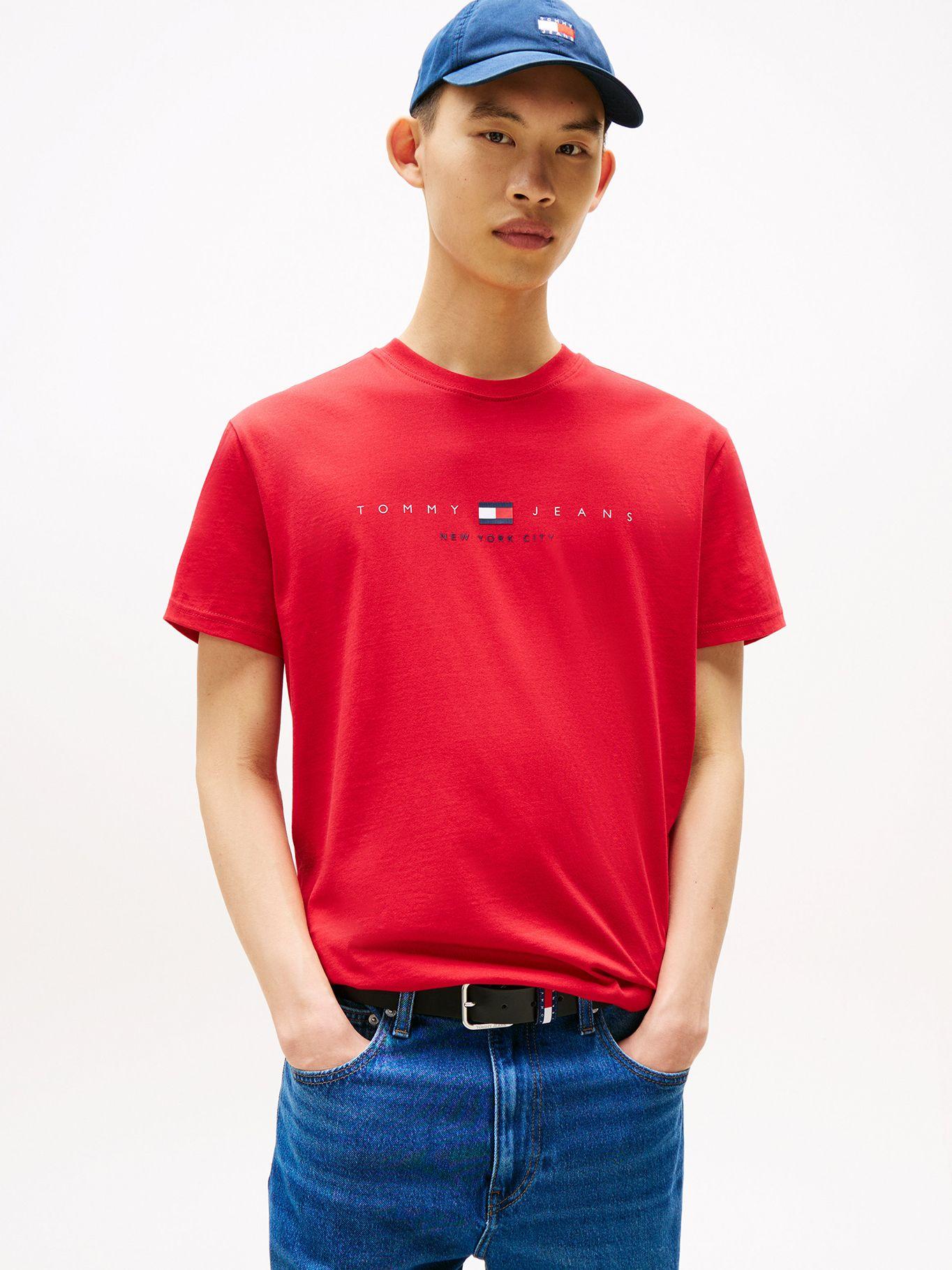 Polera Flag Linear Logo Rojo XLE Tommy Jeans-0