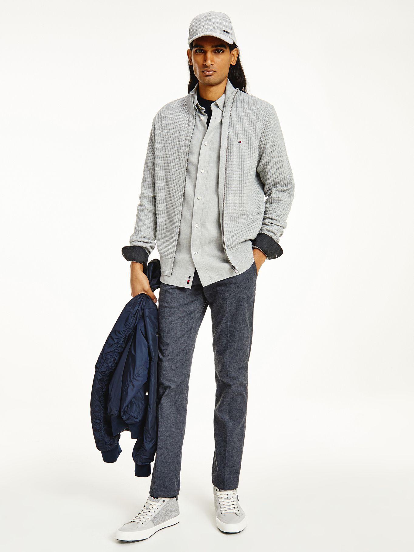 Sweater Con Cierre Gris Tommy Hilfiger F2-0