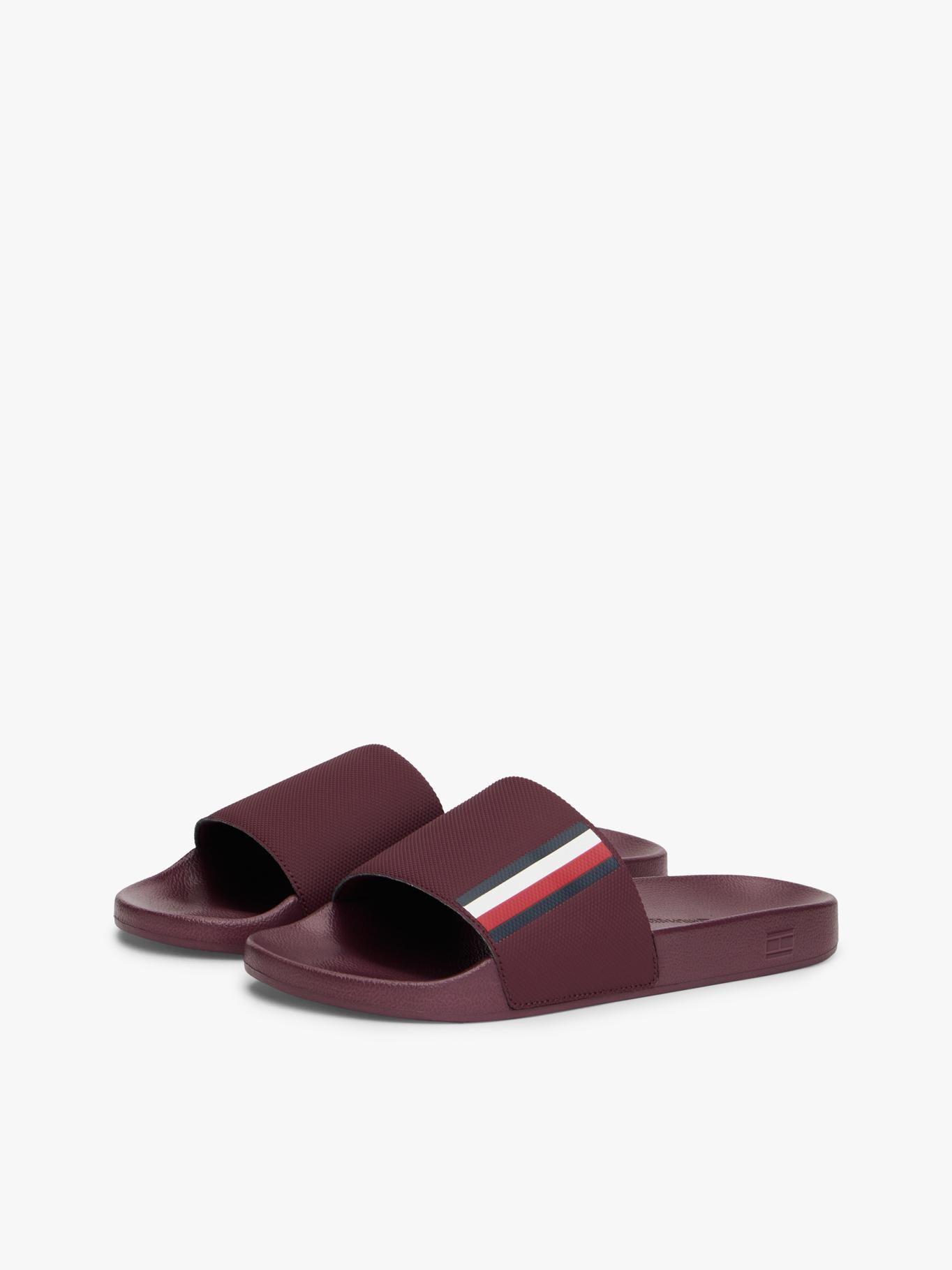 Sandalias Texturizadas Con Logo Burdeo Tommy Hilfiger-0