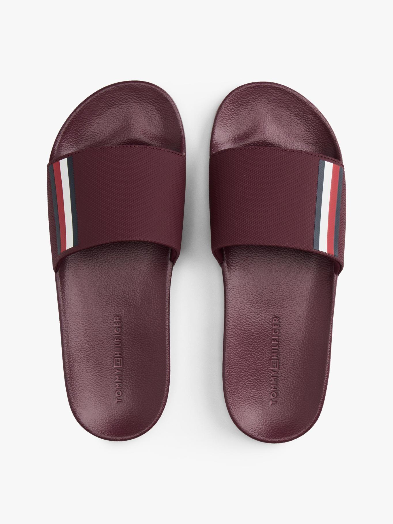 Sandalias Texturizadas Con Logo Burdeo Tommy Hilfiger-2