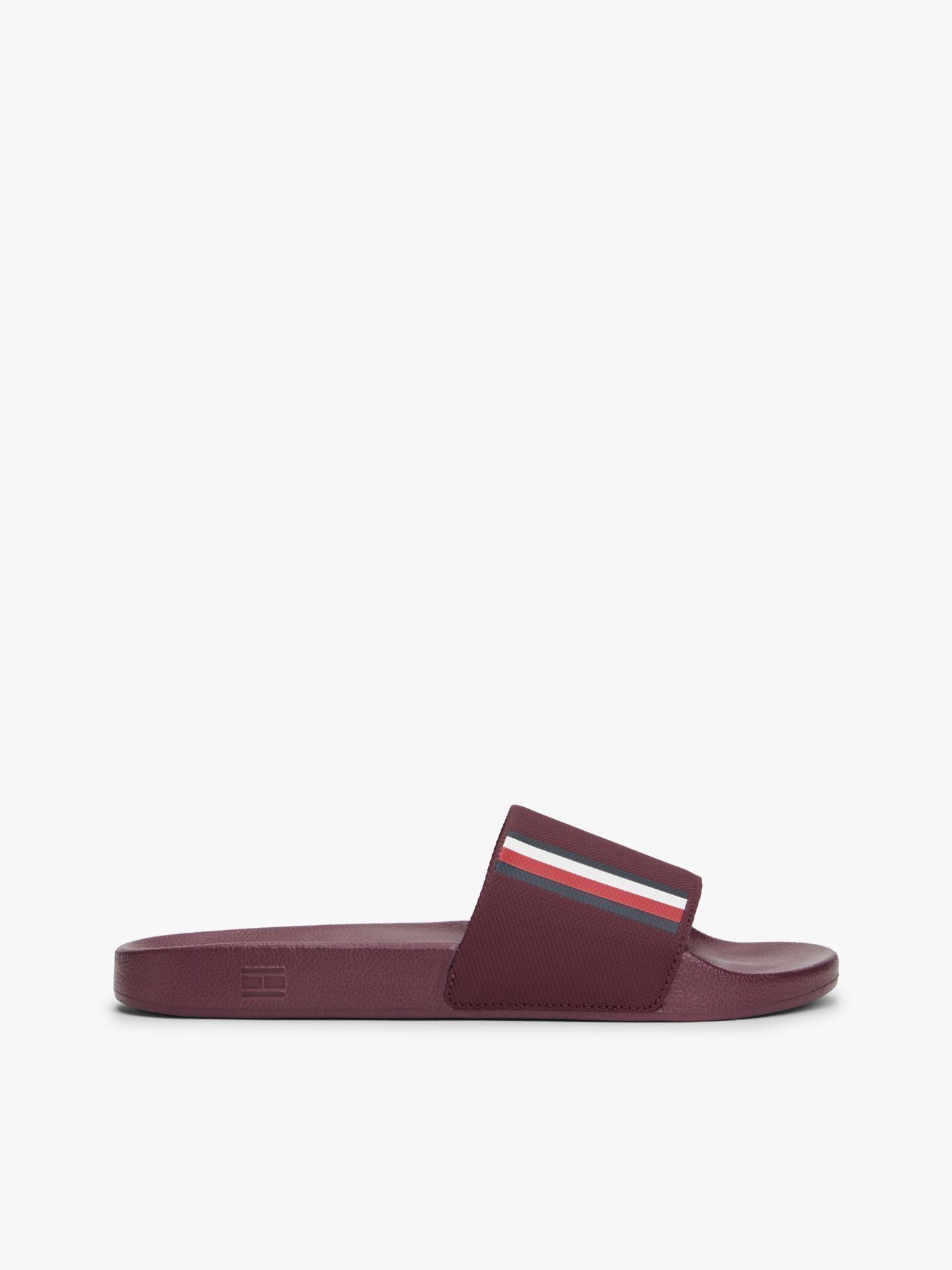 Sandalias Texturizadas Con Logo Burdeo Tommy Hilfiger-4