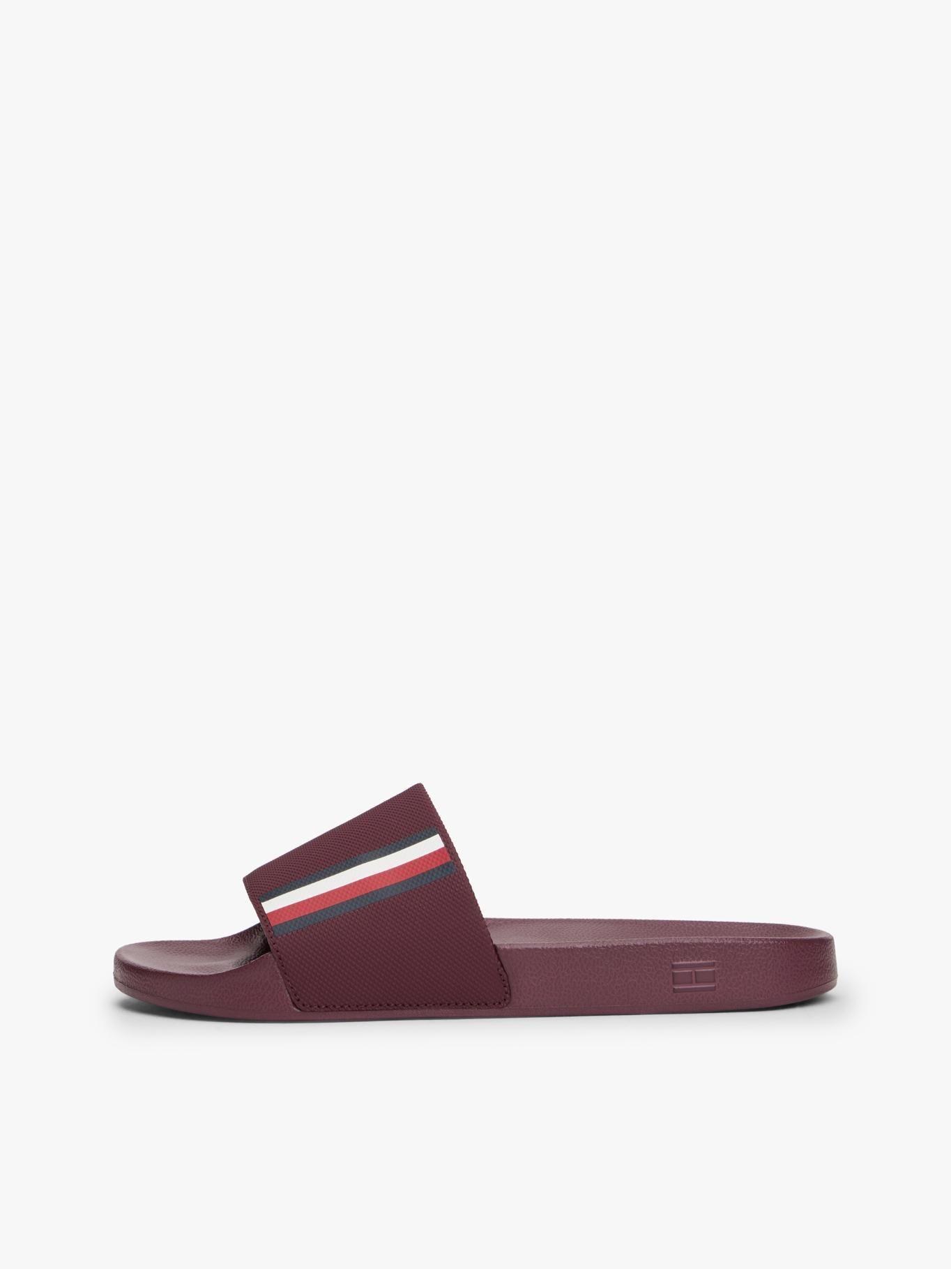 Sandalias Texturizadas Con Logo Burdeo Tommy Hilfiger-5