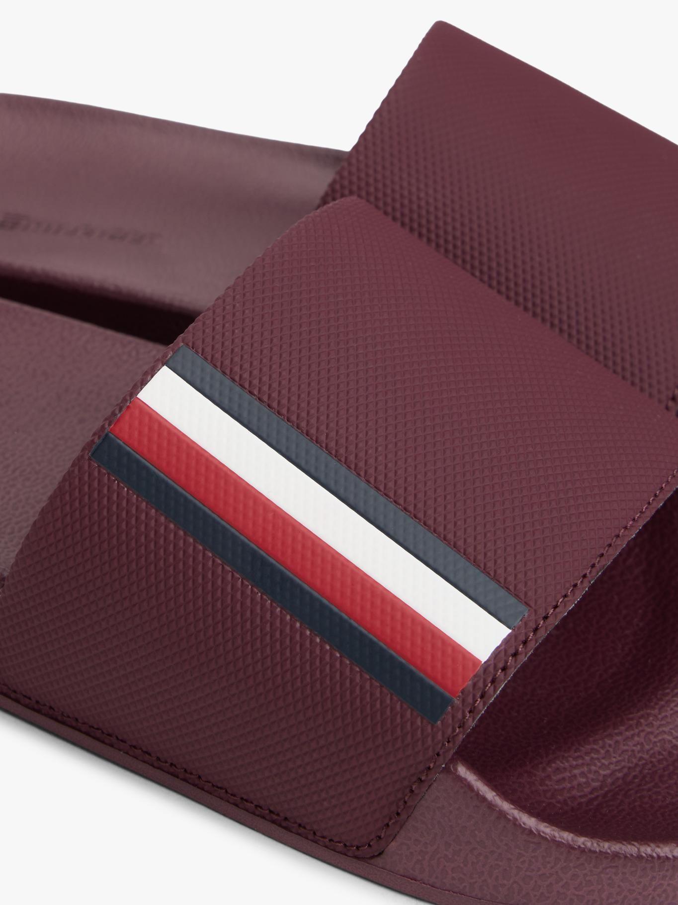 Sandalias Texturizadas Con Logo Burdeo Tommy Hilfiger-6