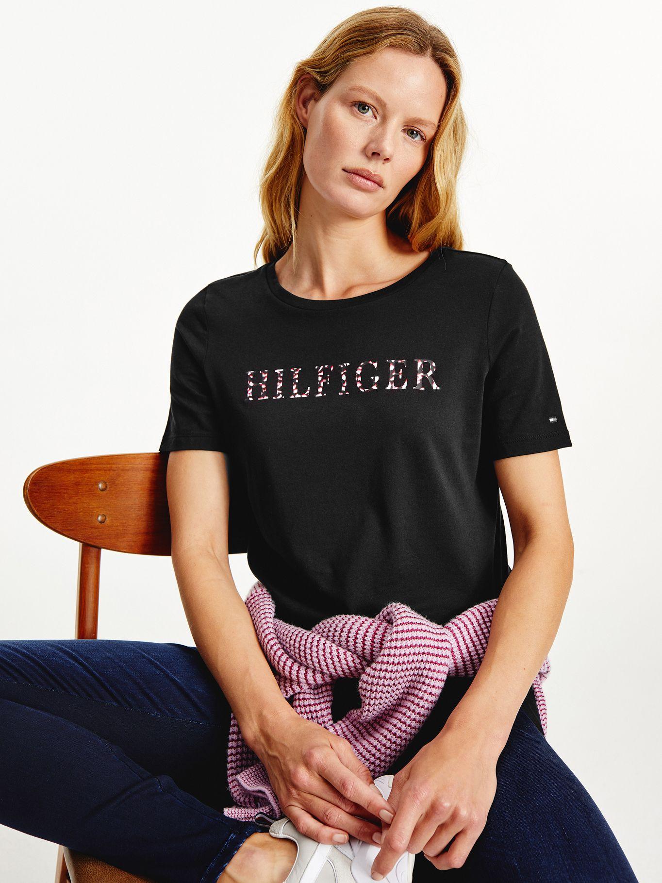 Polera Feather Print Negro Tommy Hilfiger F2-0