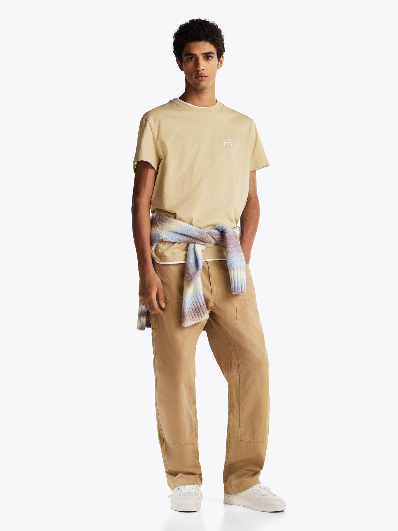 Polera Con Logo Signature Bordado Beige Tommy Jeans-1