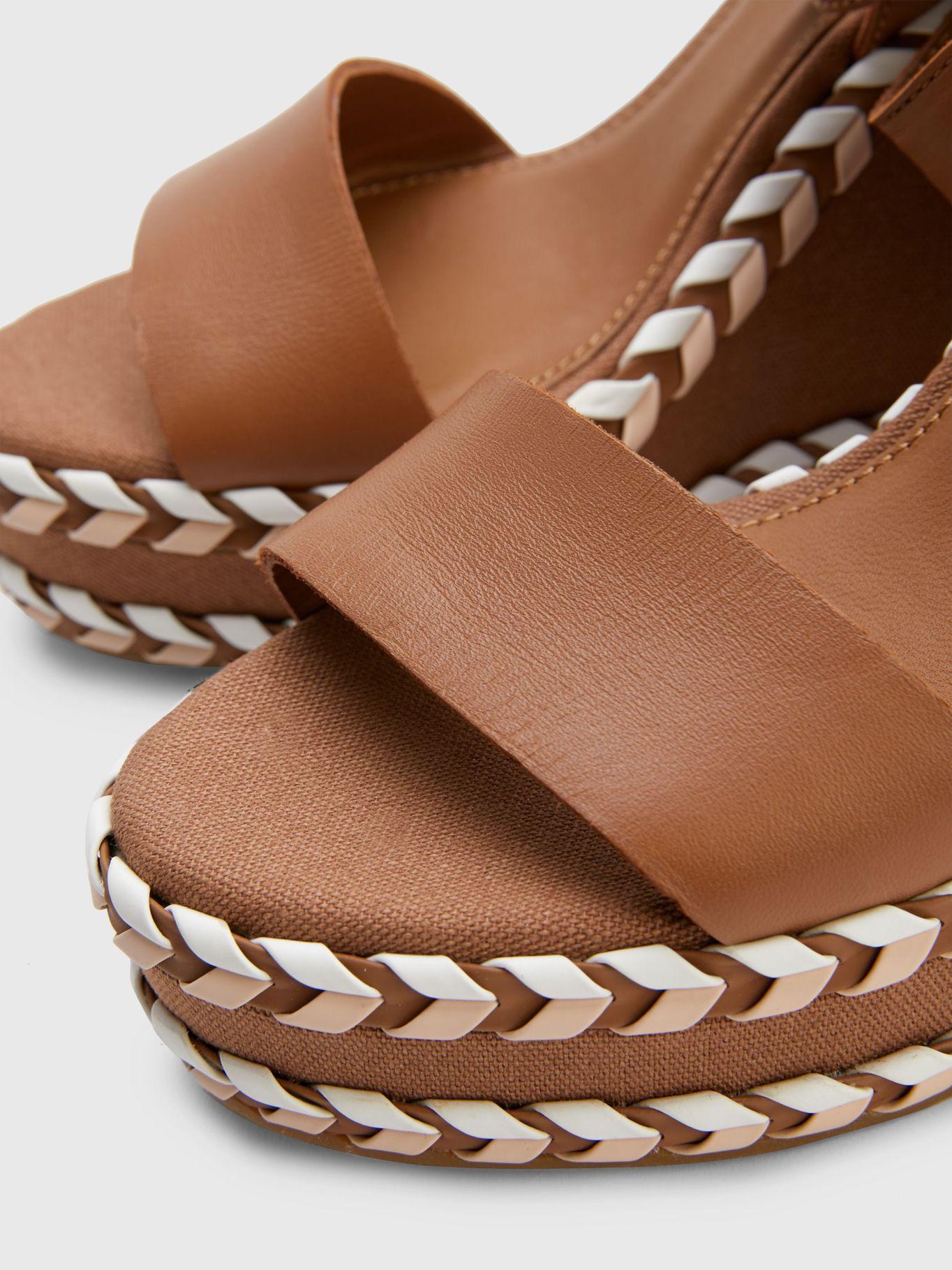 Sandalias New Wedge Con Logo Café Tommy Hilfiger-3