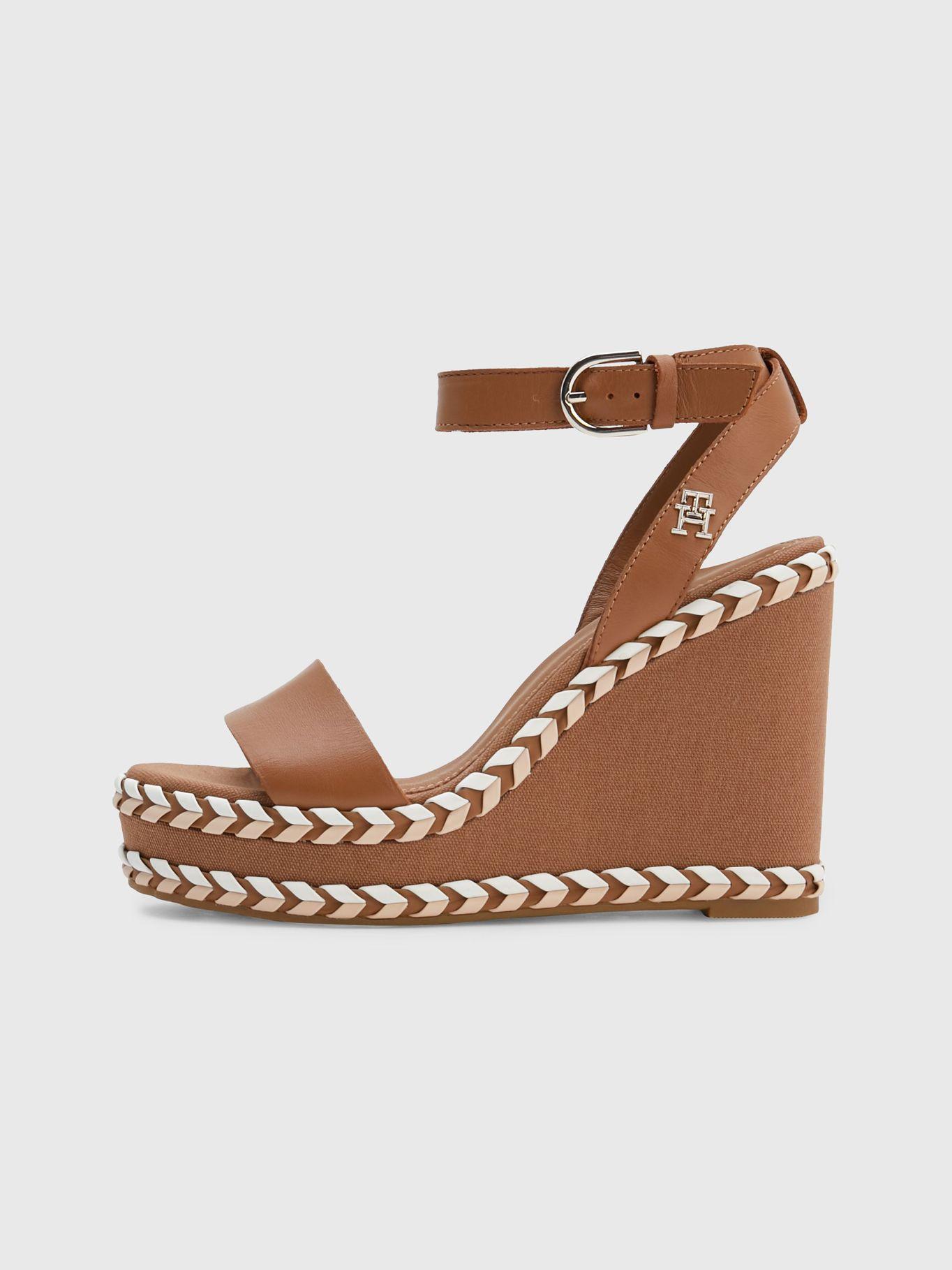 Sandalias New Wedge Con Logo Café Tommy Hilfiger-2