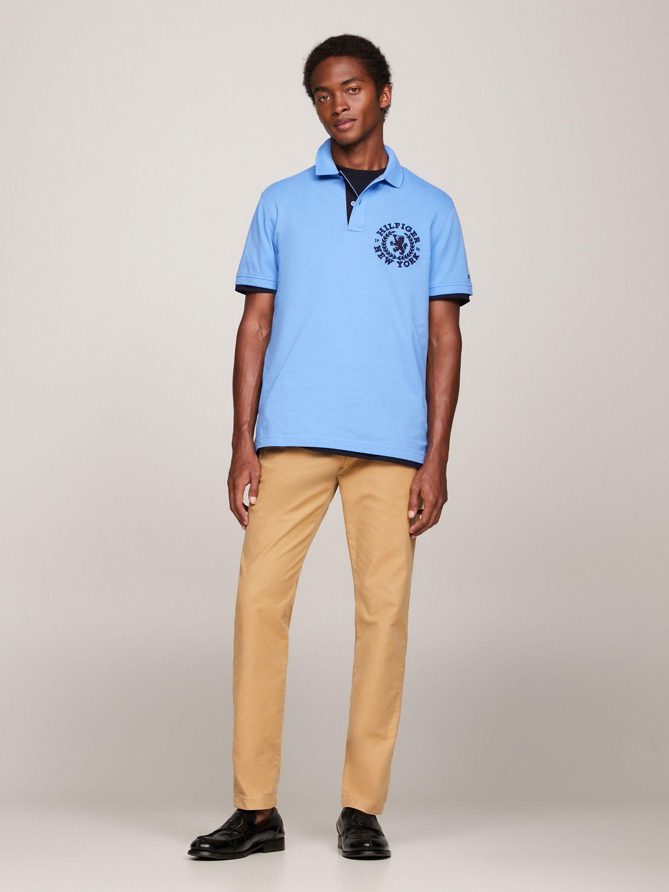 Polo Regular Fit Small Logo Celeste Tommy Hilfiger-1