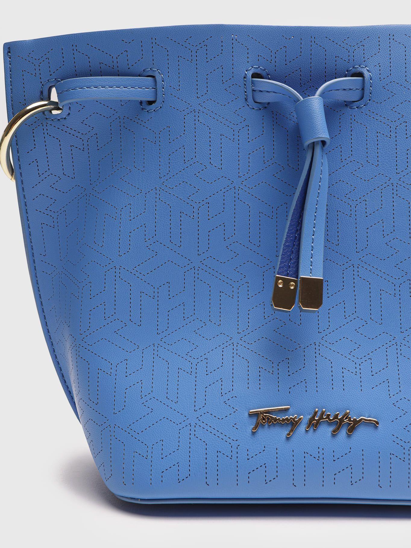 Bolso Pequeño Con Cierre De Cordón Azul Tommy Hilfiger-3
