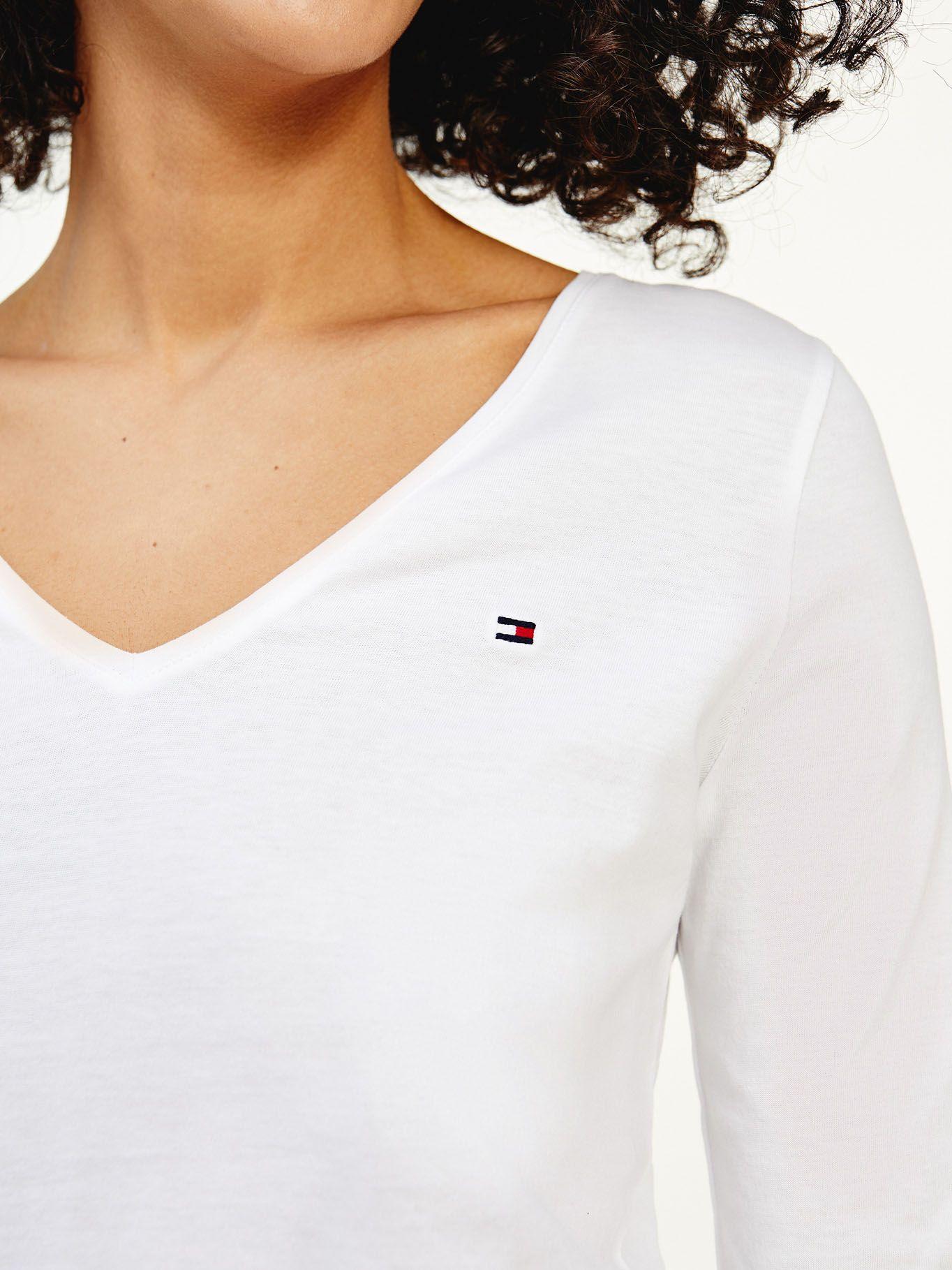 Polera Classic Logo V-Neck Blanco Tommy Hilfiger-2