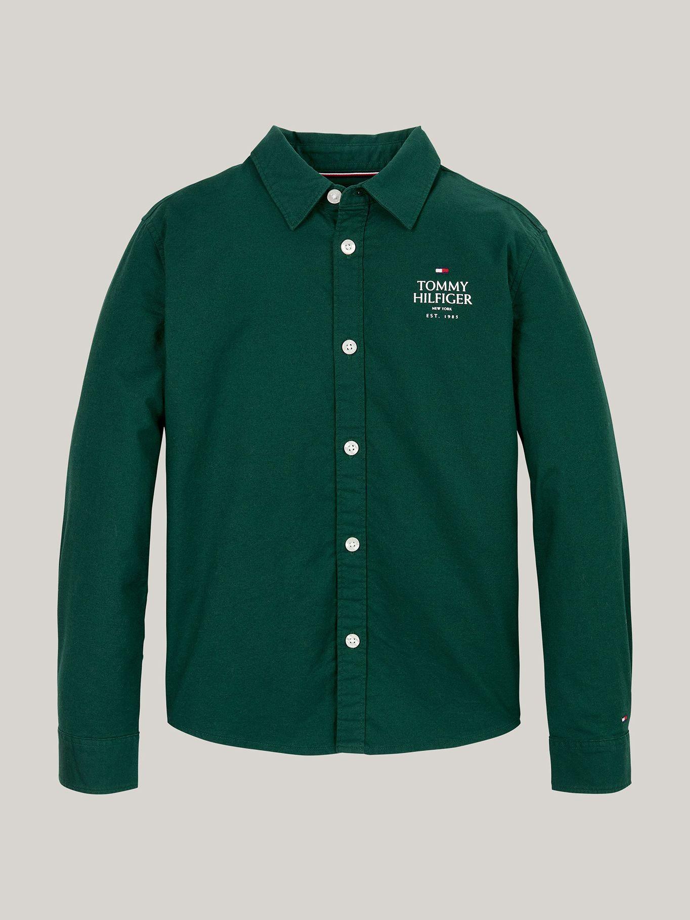 Camisa Oxford Corte Regular Verde Tommy Hilfiger-5