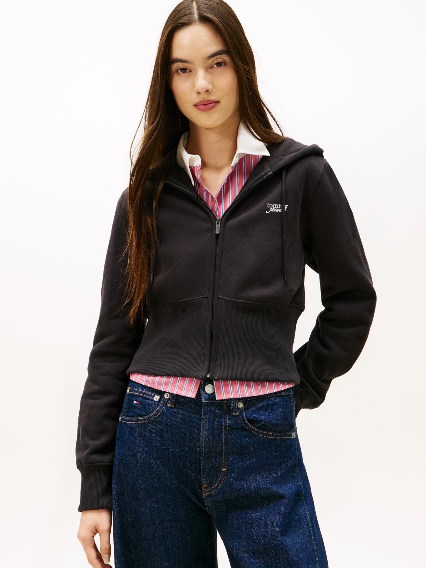 Polerón Hoodie Con Logo Script Tommy Jeans Negro-0
