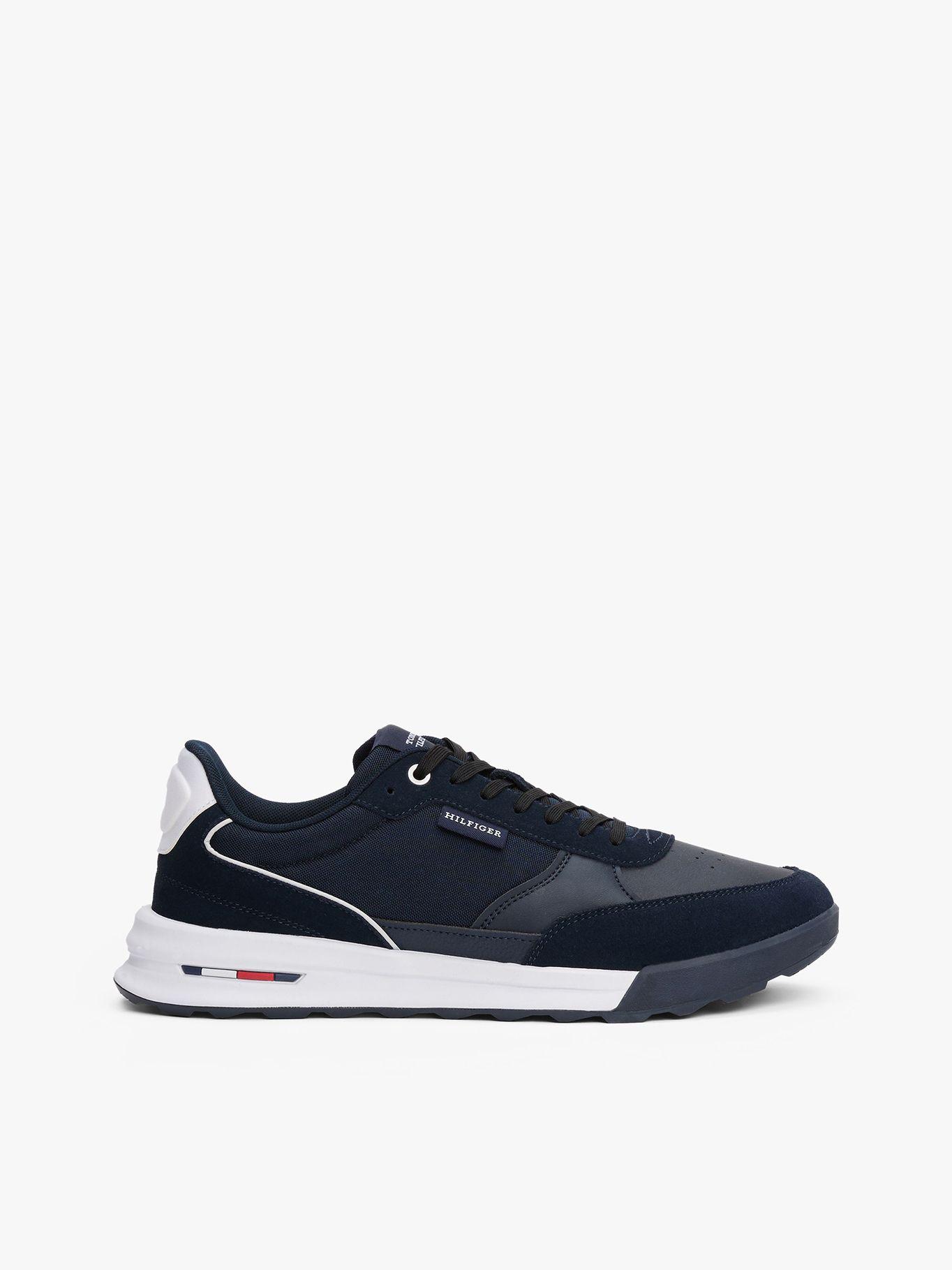 Zapatillas Retro Runner Mix De Cuero Azul Tommy Hilfiger-4