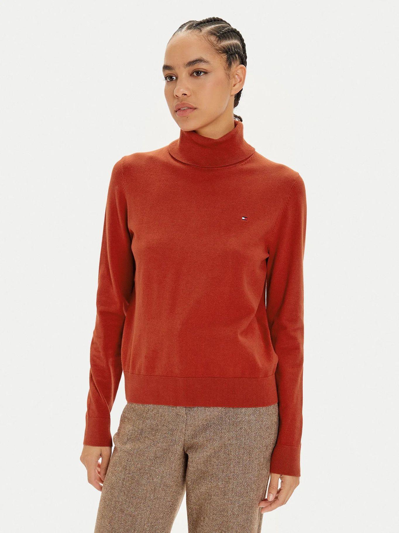 Sweater De Cuello Alto Con Logo Rojo Tommy Hilfiger-0
