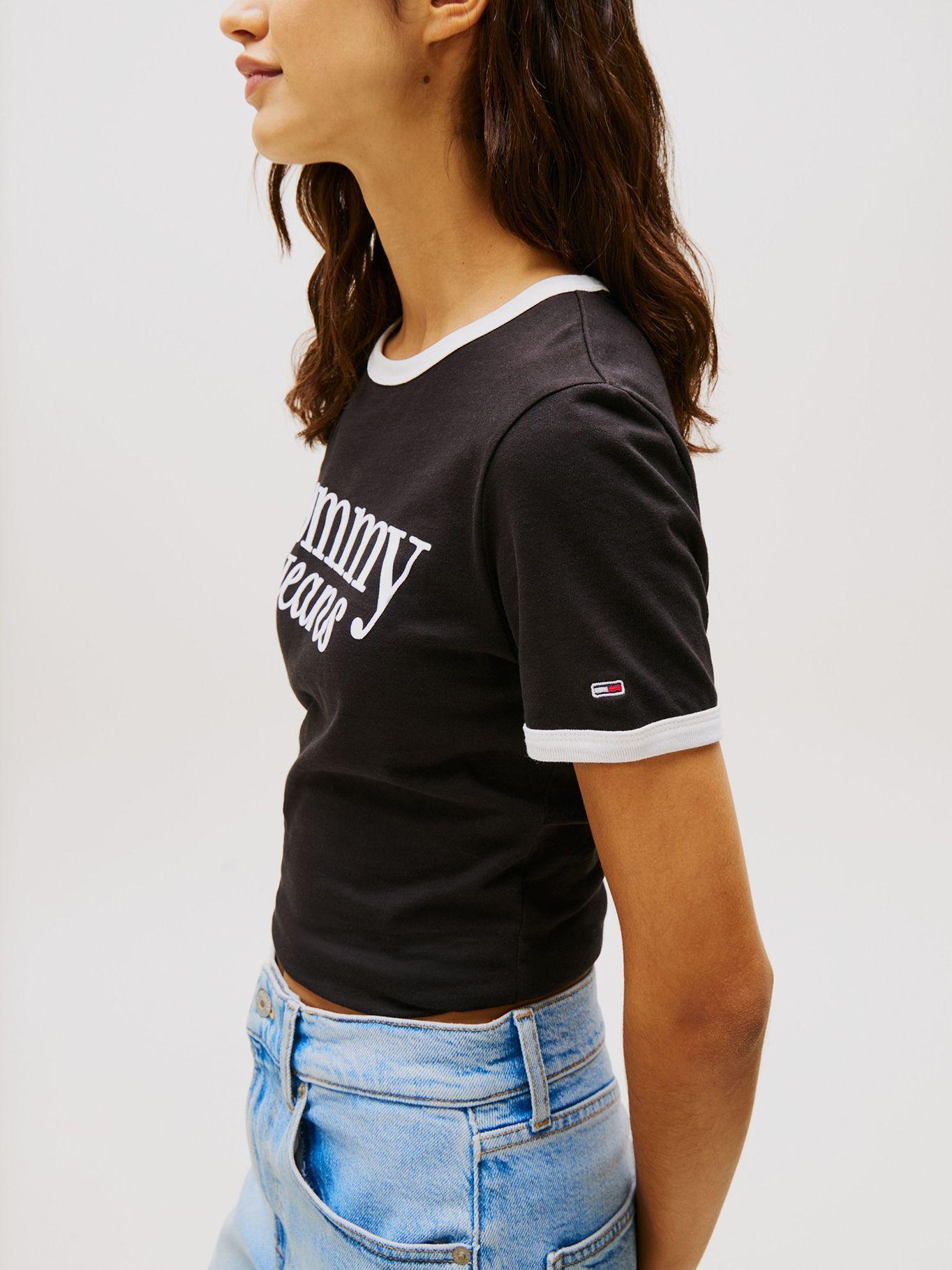 Polera Ringer Con Logo Negro Tommy Jeans-3