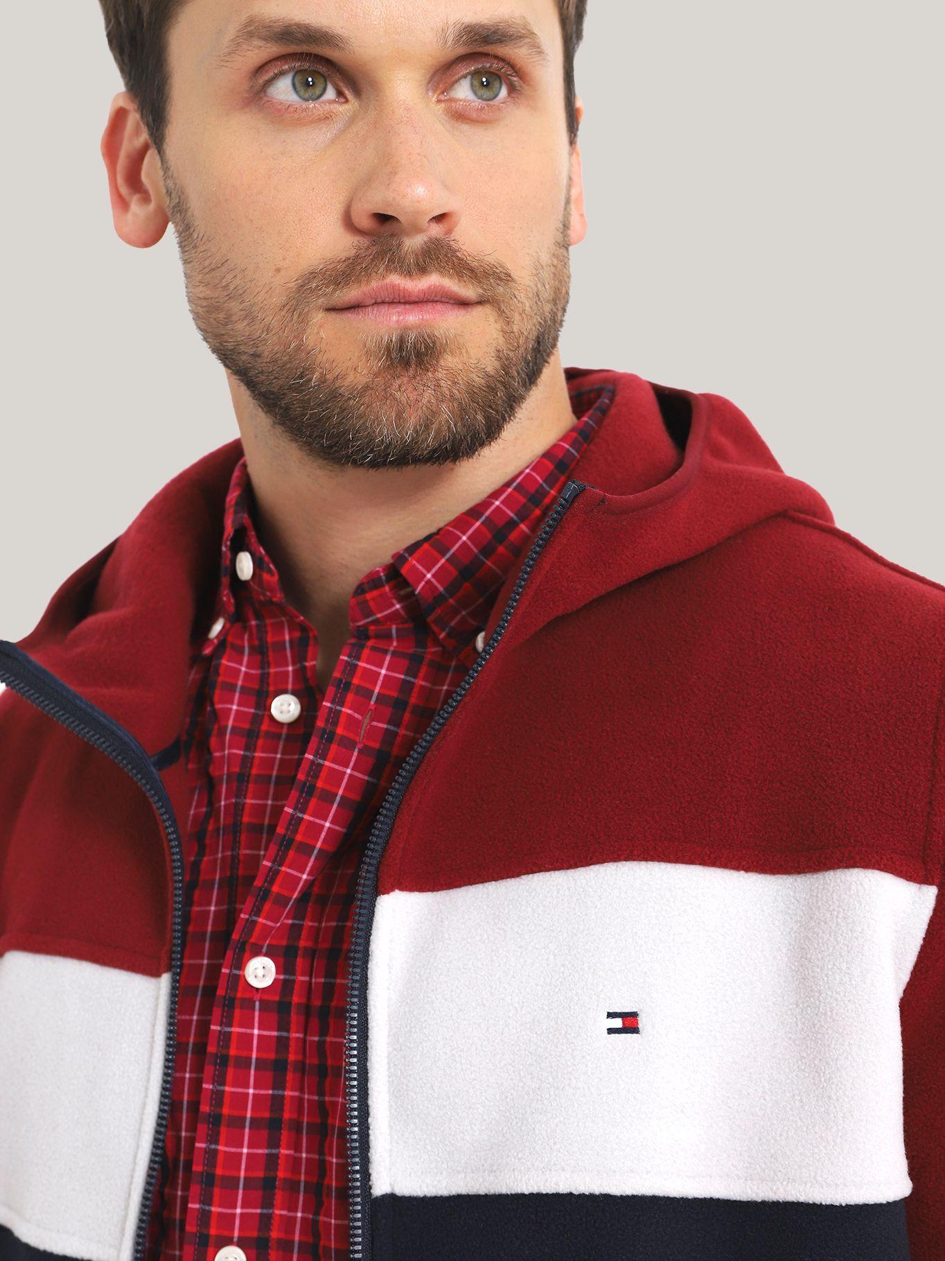 POLERÓN HOODIE COLOR BLOCK CIERRE BURDEO TOMMY HILFIGER-3