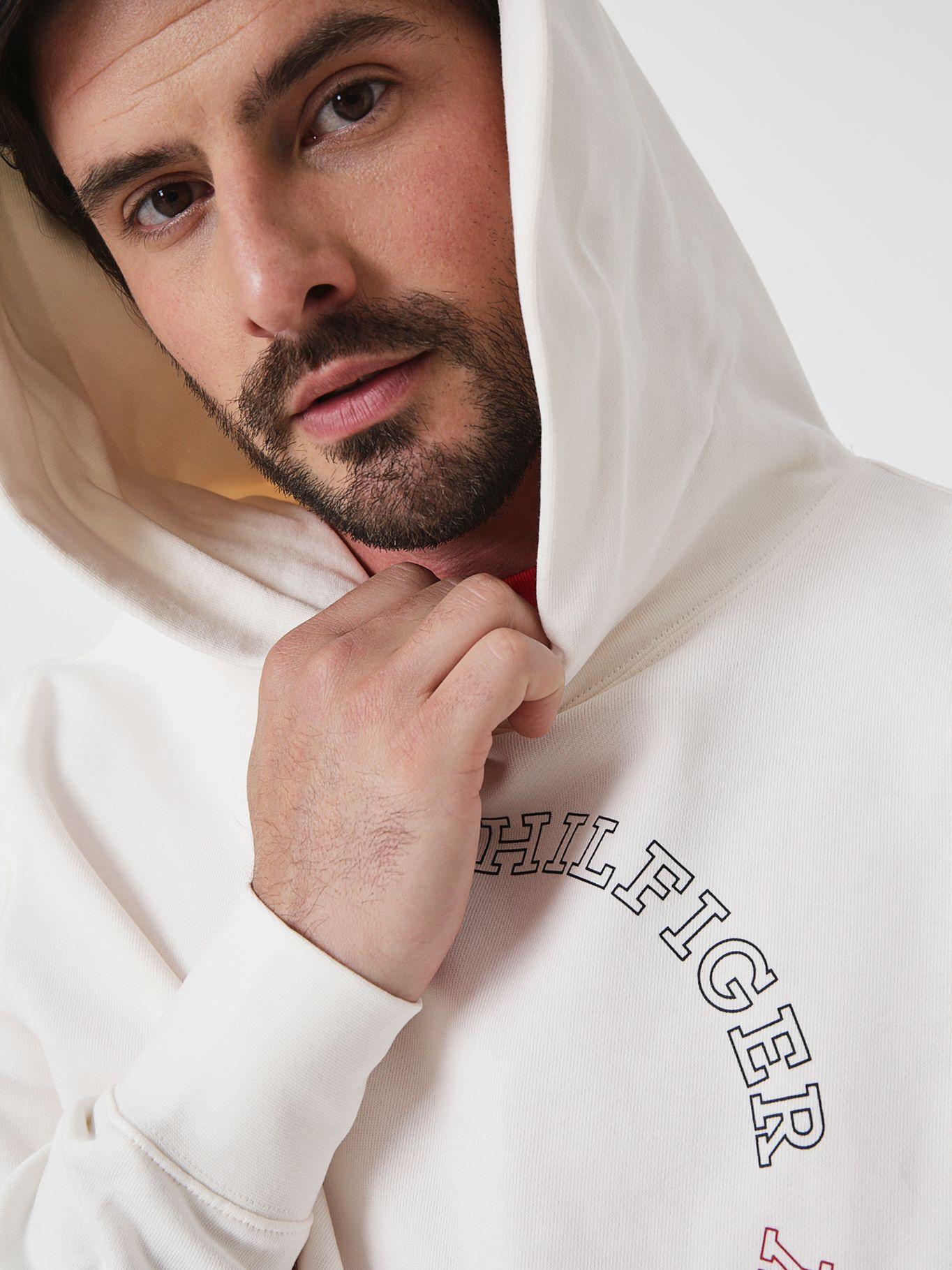 Polerón Hoodie Con Logo Monotipo Blanco Tommy Hilfiger-3