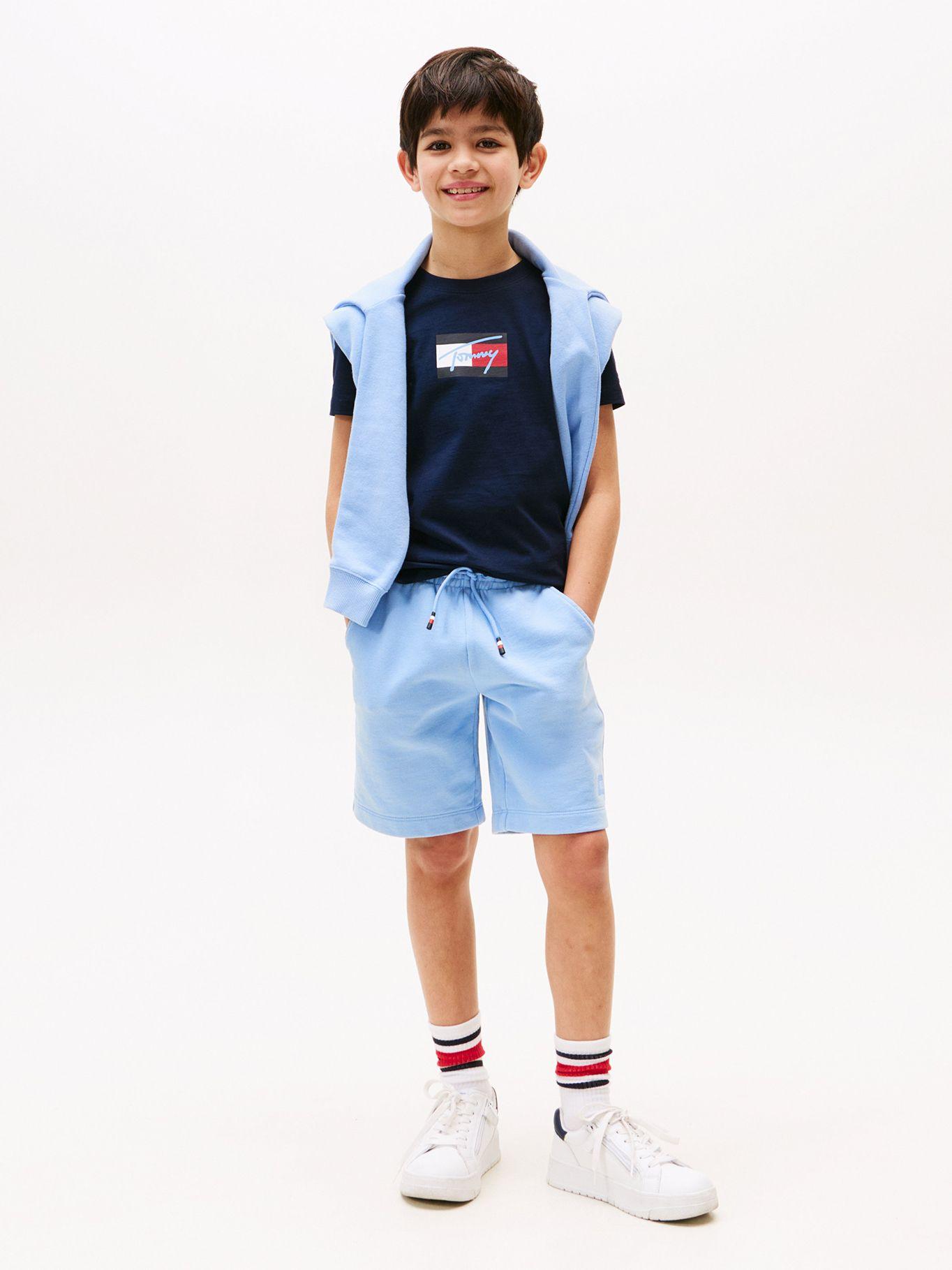 Polera Script Flag Logo Azul Tommy Hilfiger-1