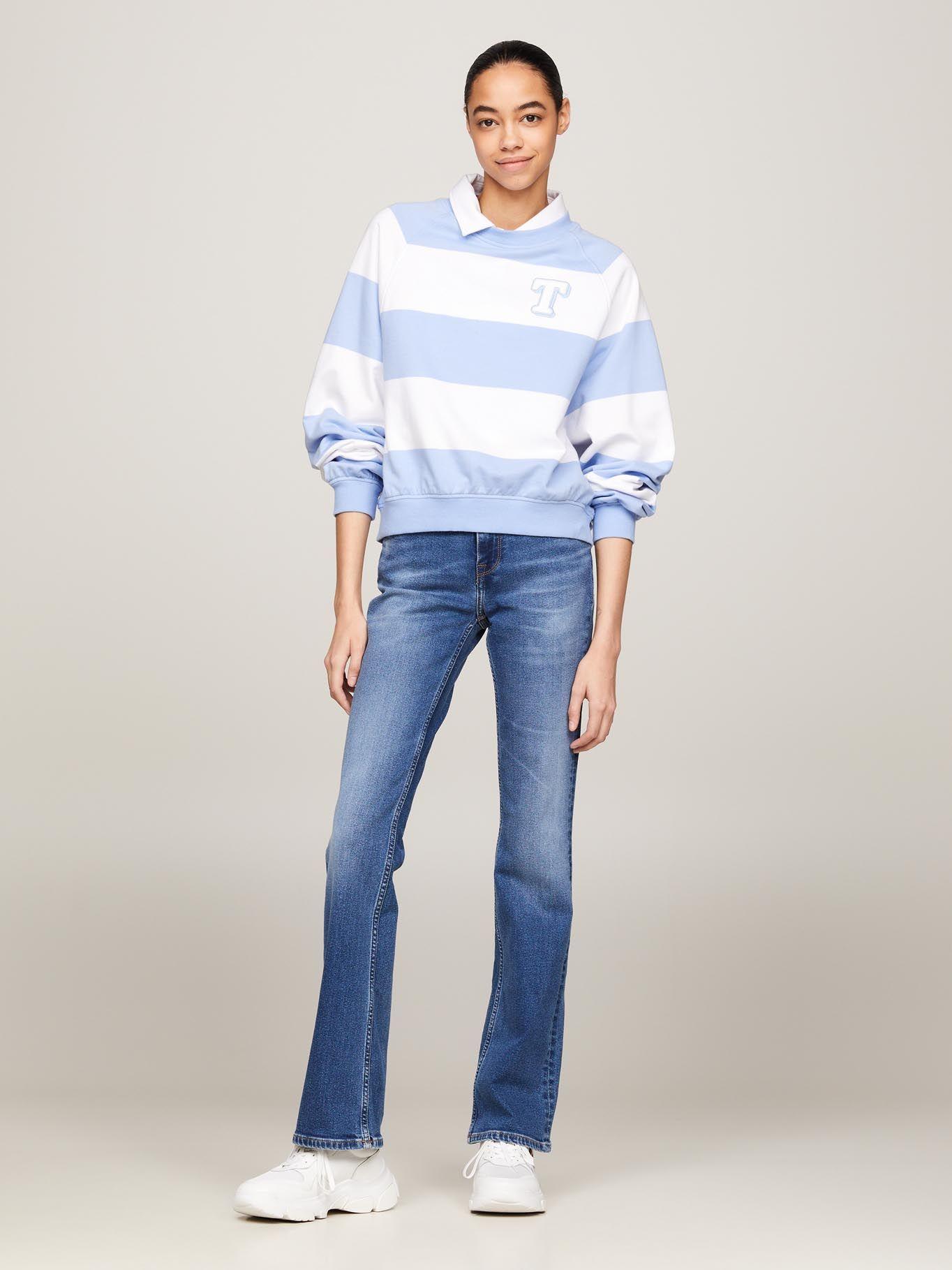 Polerón Relaxed Letterman Con Rayas Celeste Tommy Jeans-1