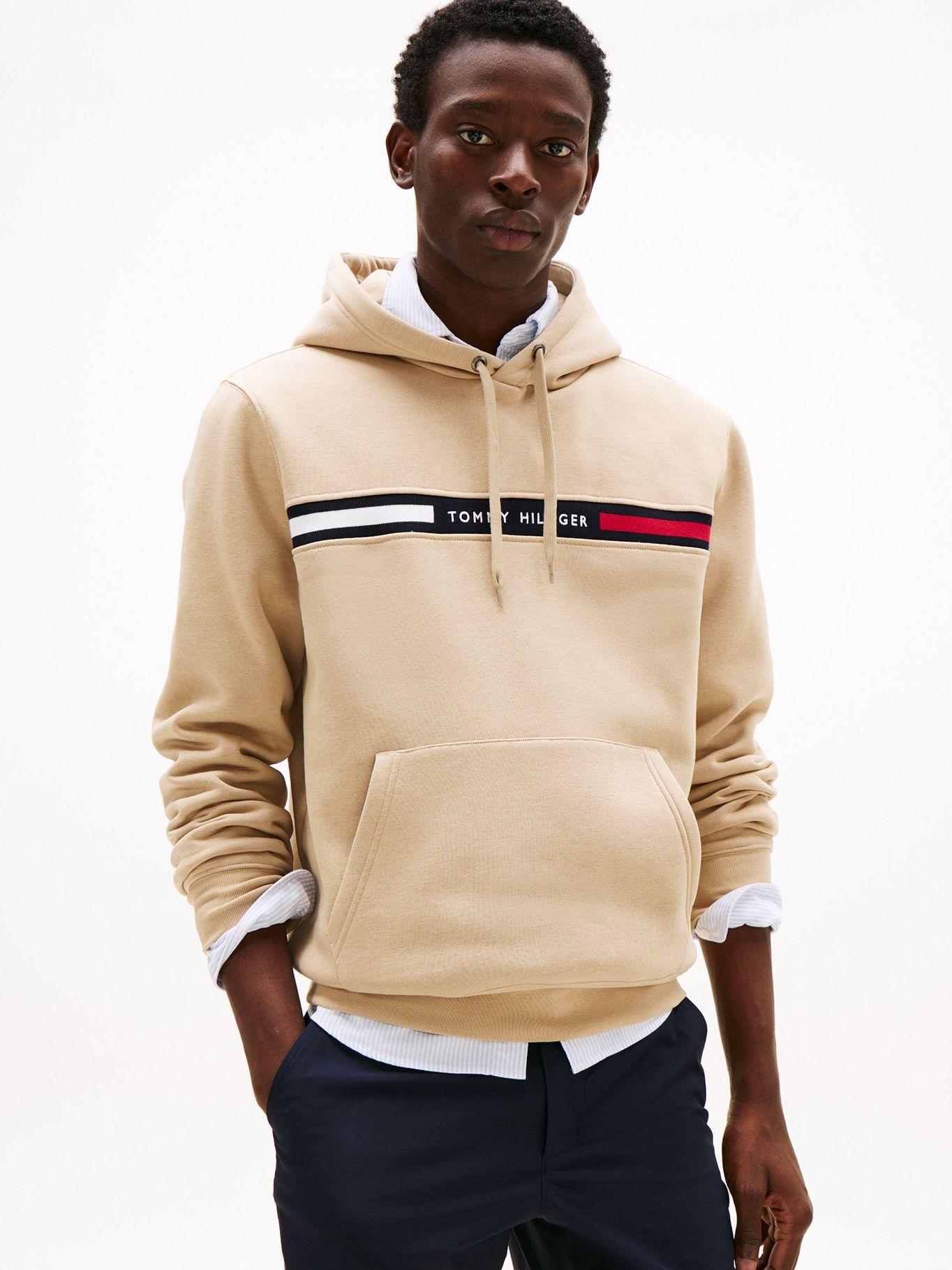 Polerón Hoodie Chest Logo Beige RBT Tommy Hilfiger-0