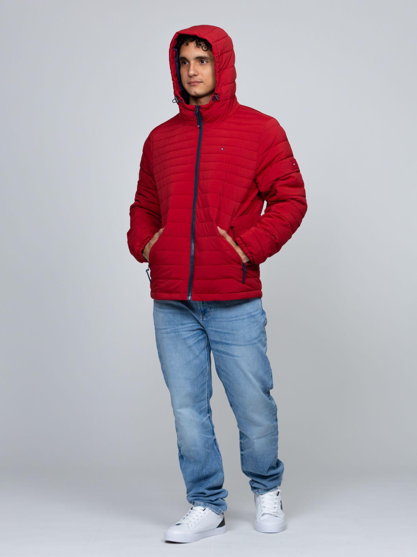 Parka Hoodie Solid Con Cierre Rojo Tommy Hilfiger-1