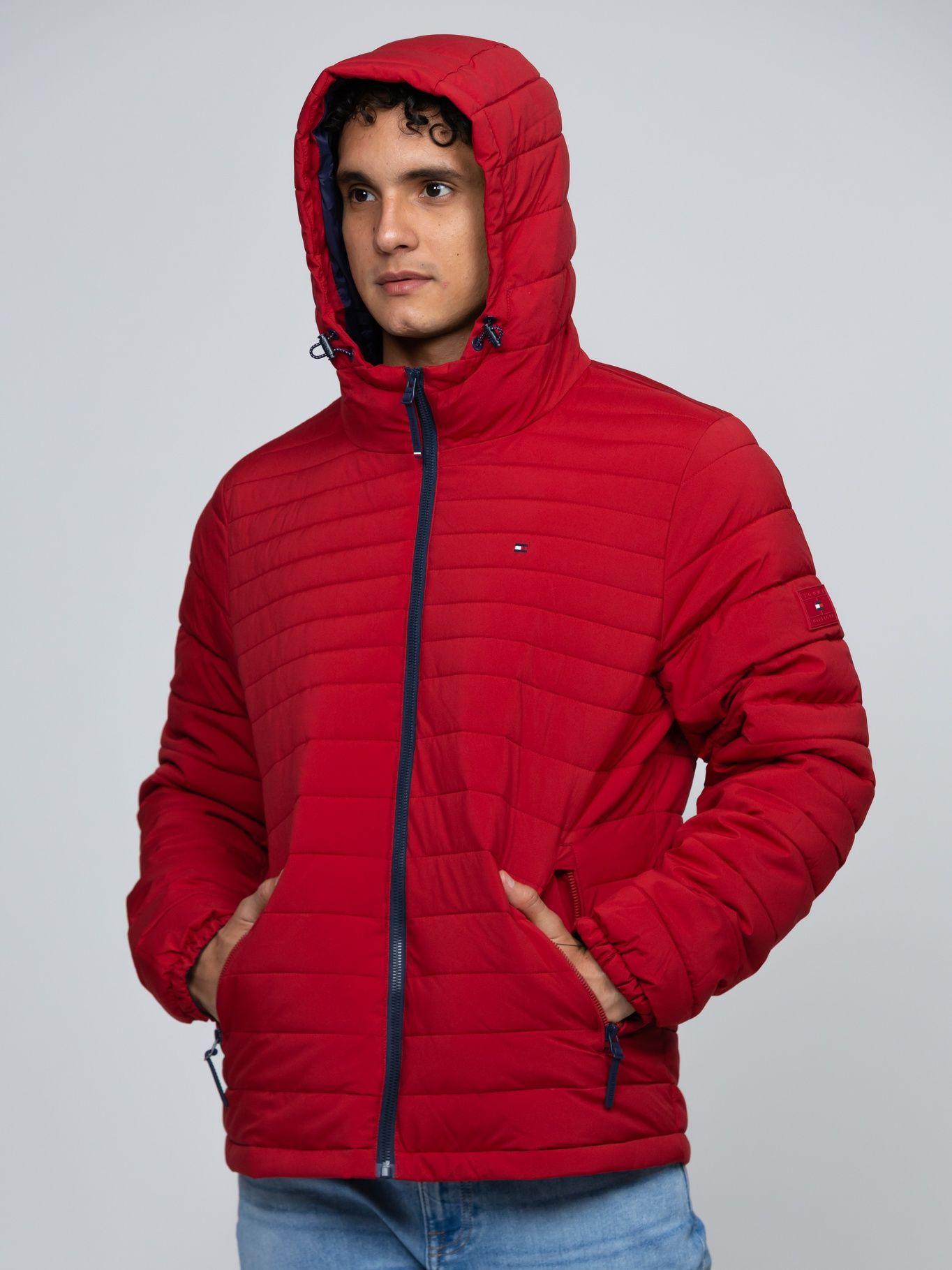 Parka Hoodie Solid Con Cierre Rojo Tommy Hilfiger-3