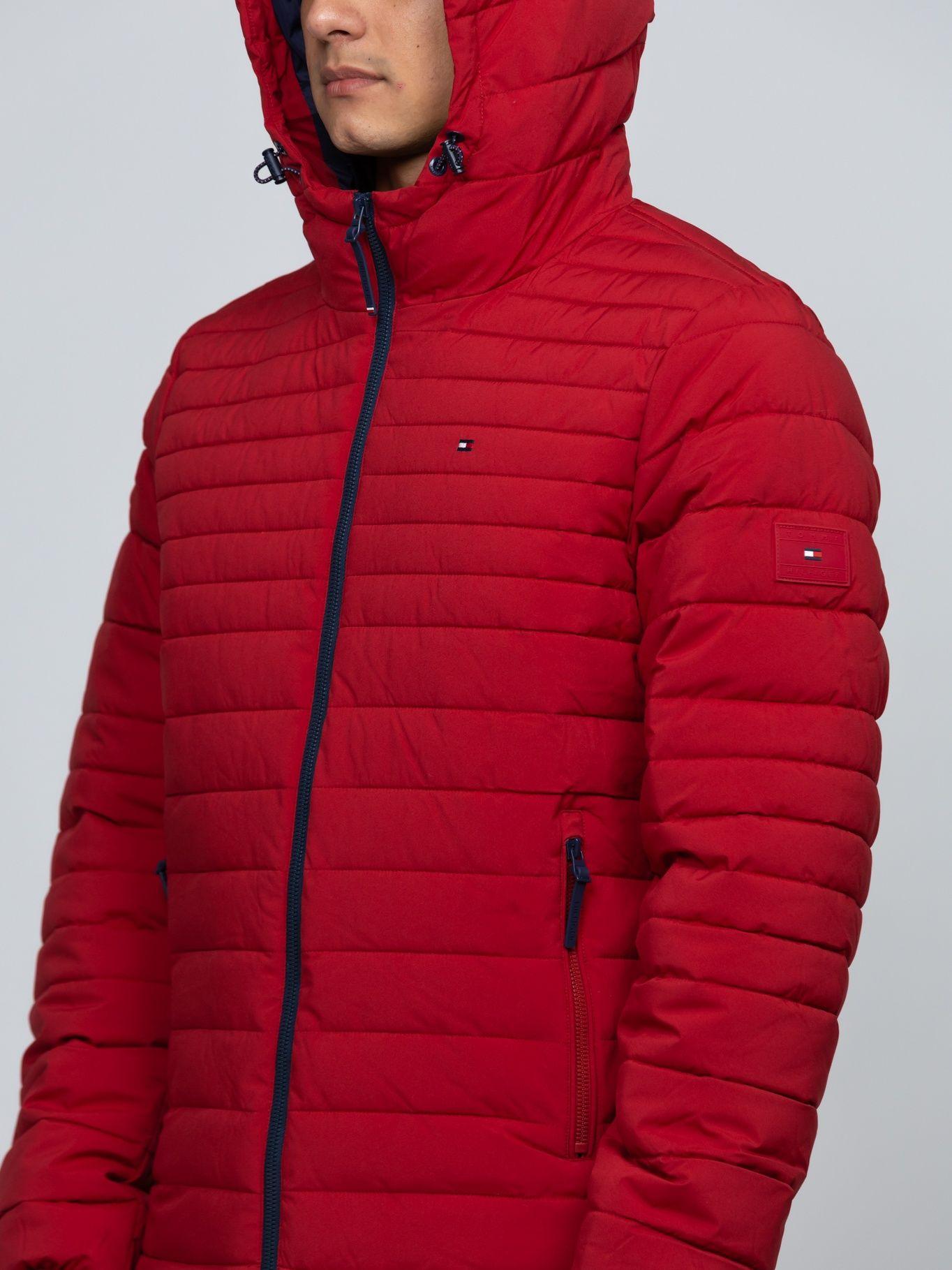 Parka Hoodie Solid Con Cierre Rojo Tommy Hilfiger-5