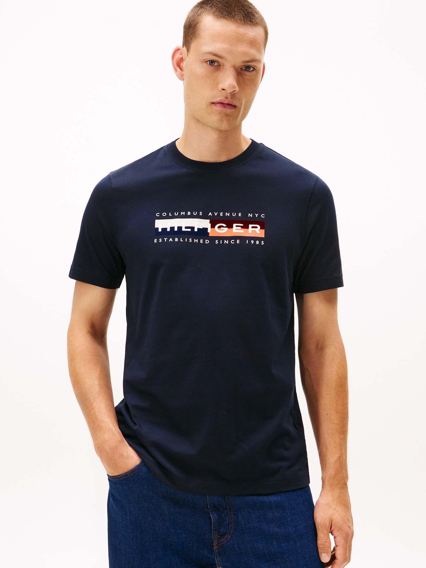 Polera Colour Block Graphic Logo Azul Tommy Hilfiger-0