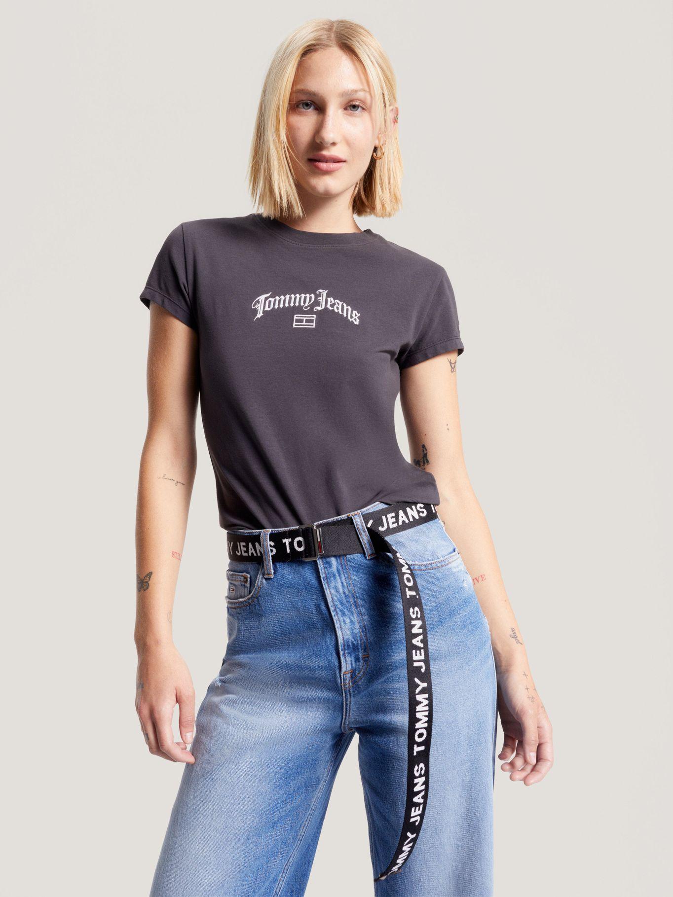 Polera Slim Fit Con Logo Grunge Negro Tommy Jeans-0