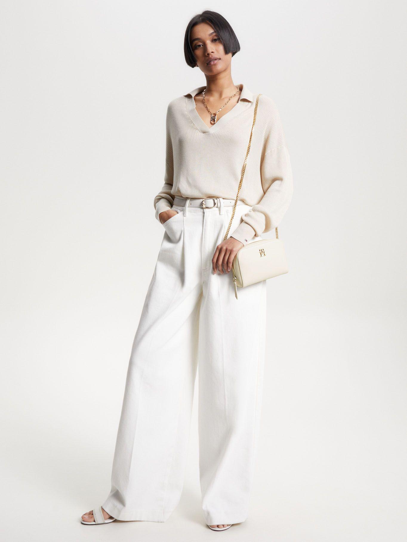 Bandolera Con Cadena Y Monograma Blanco Tommy Hilfiger-1