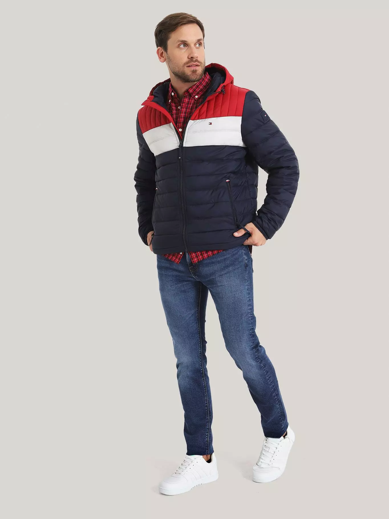 Parka Weight Quilted Colorblock Multicolor Tommy Hilfiger-1