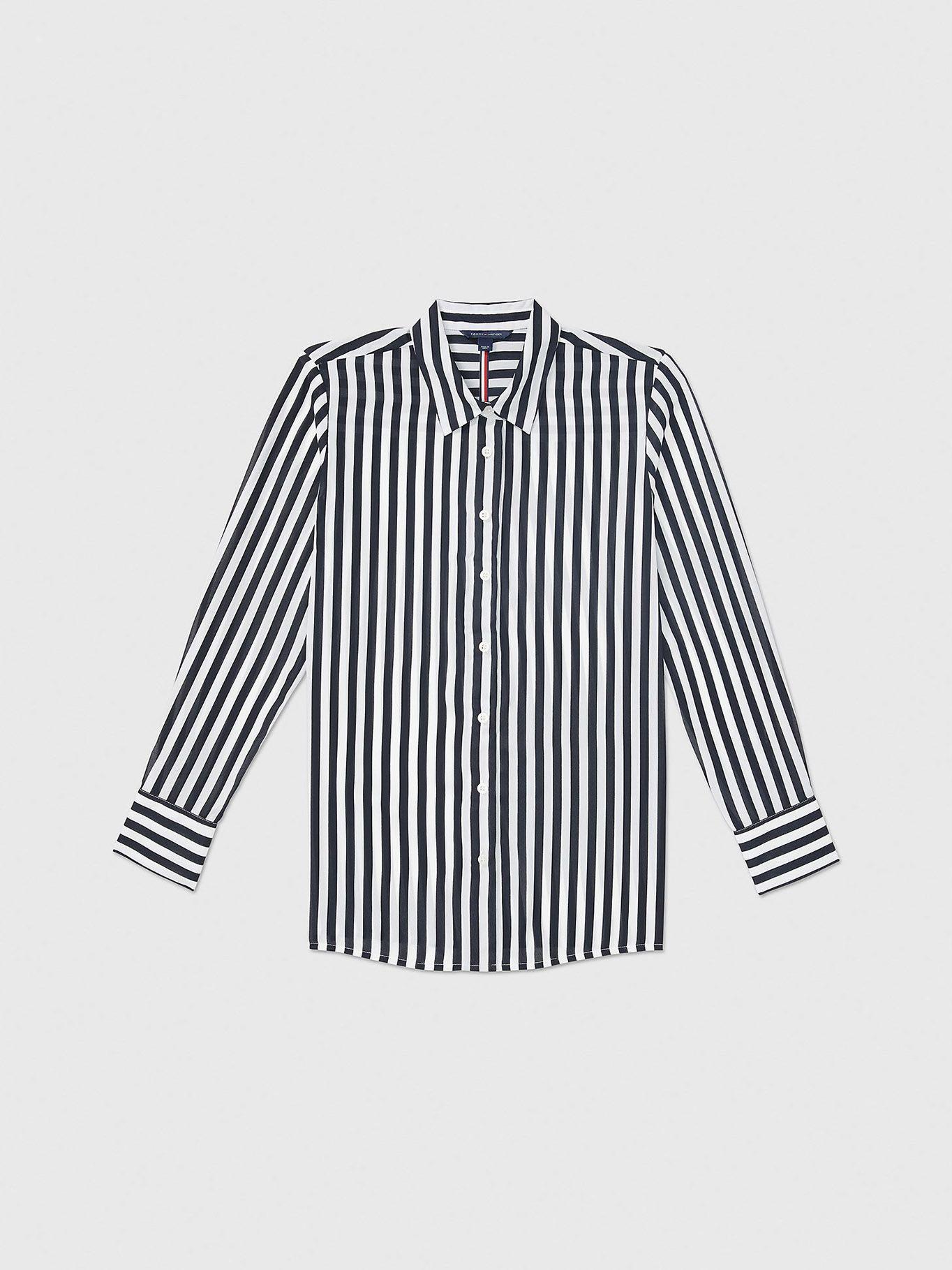Camisa Adaptive A Rayas De Viscosa Azul Tommy Hilfiger-4