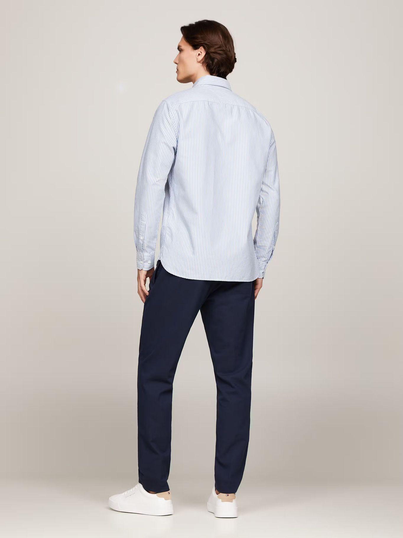 Camisa Heritage De Rayas Regular Fit Celeste Tommy Hilfiger-2