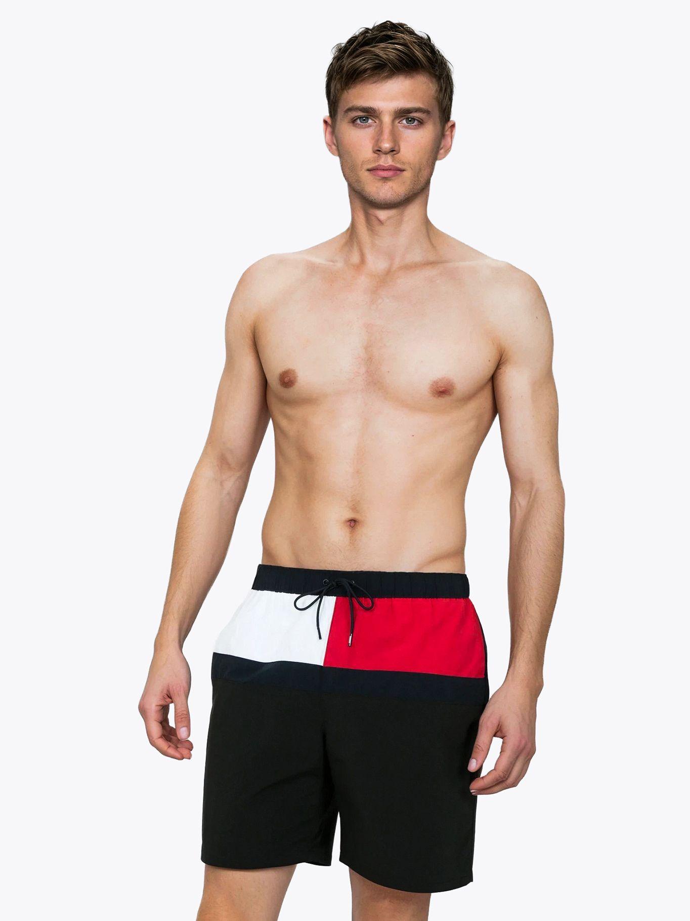 Traje De Baño Largo Con Estampado Negro Tommy Hilfiger-0