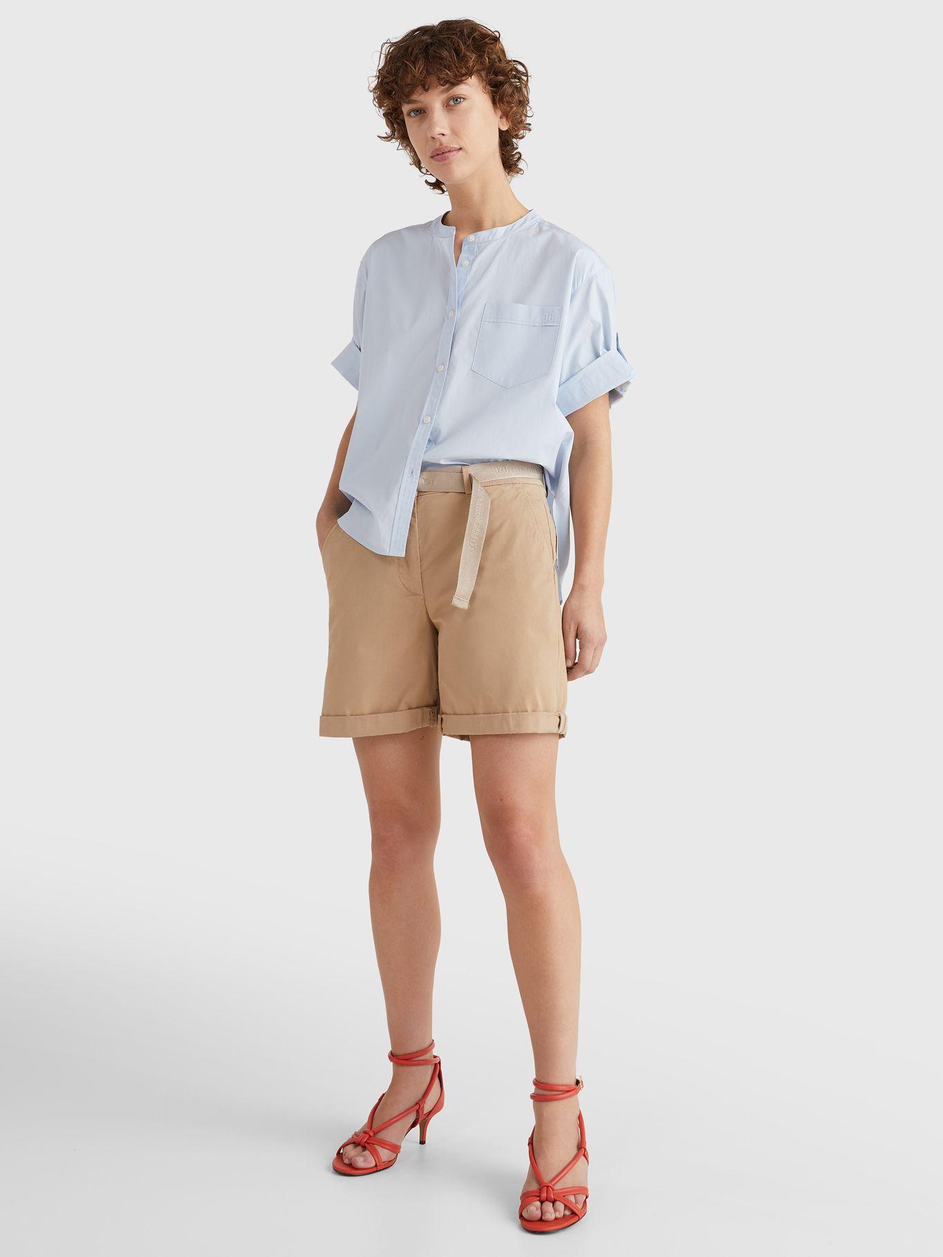Shorts Chino Corto Con Cinturón Beige Tommy Hilfiger-4