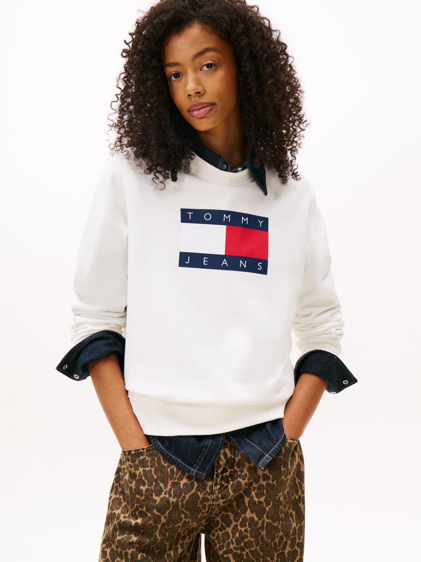 Polerón Con Logo De Parche Blanco Tommy Jeans-0
