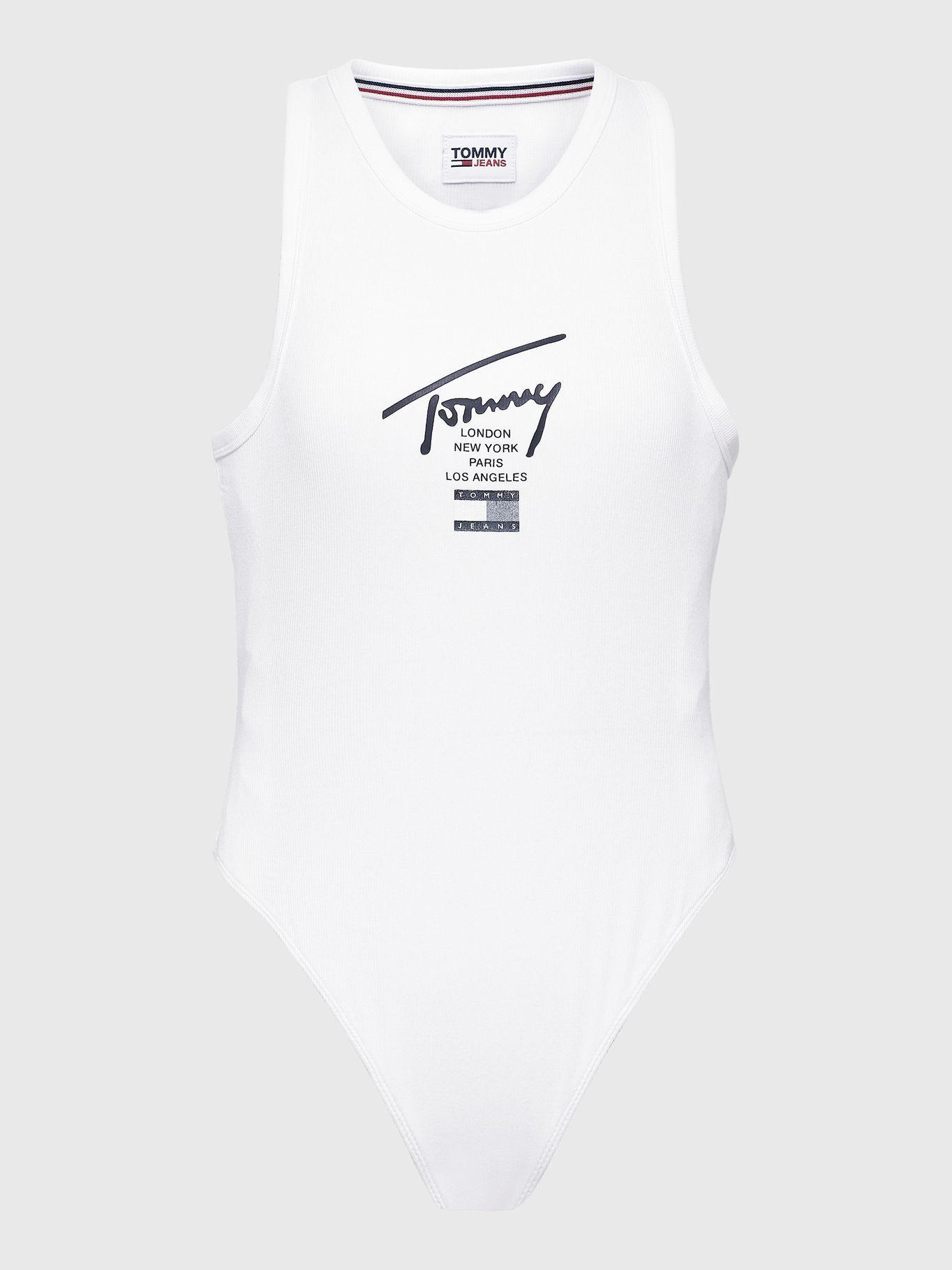 Body Sin Mangas Signature Logo Blanco Tommy Jeans-4