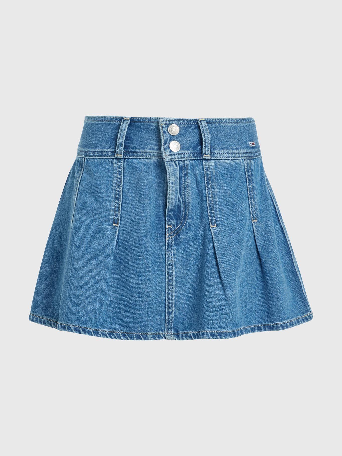 Minifalda Denim Plisada Azul Tommy Jeans-4