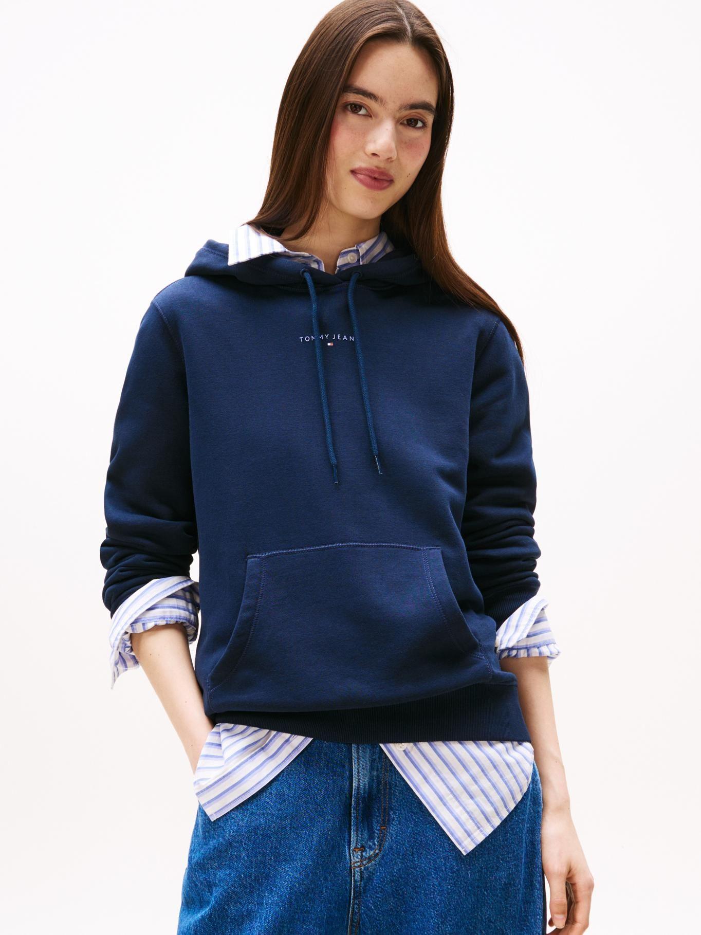 Polerón Hoodie Con Logo Lineal Azul Tommy Jeans-0