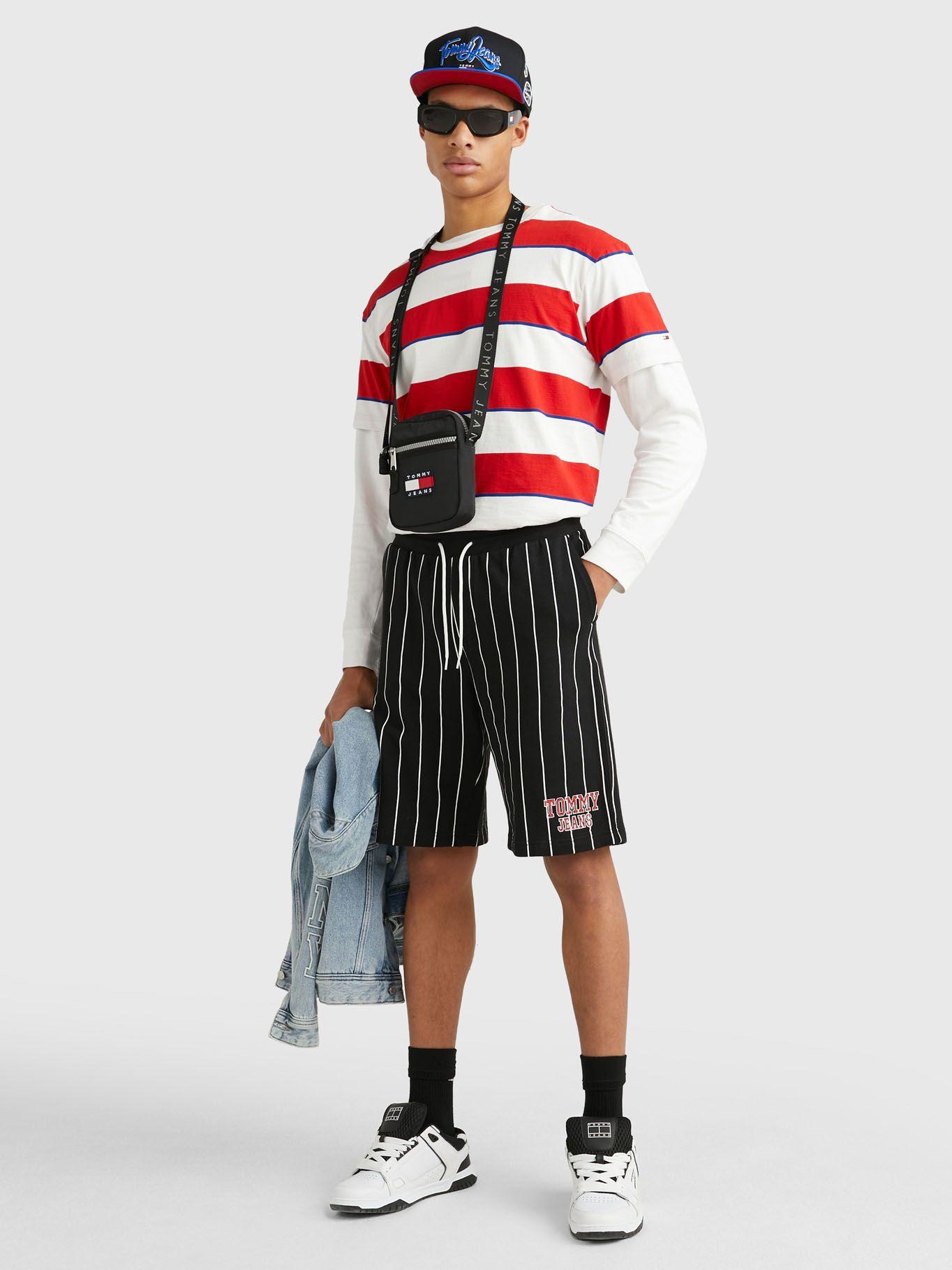 Shorts Rayas Basketball Negro Tommy Jeans-1