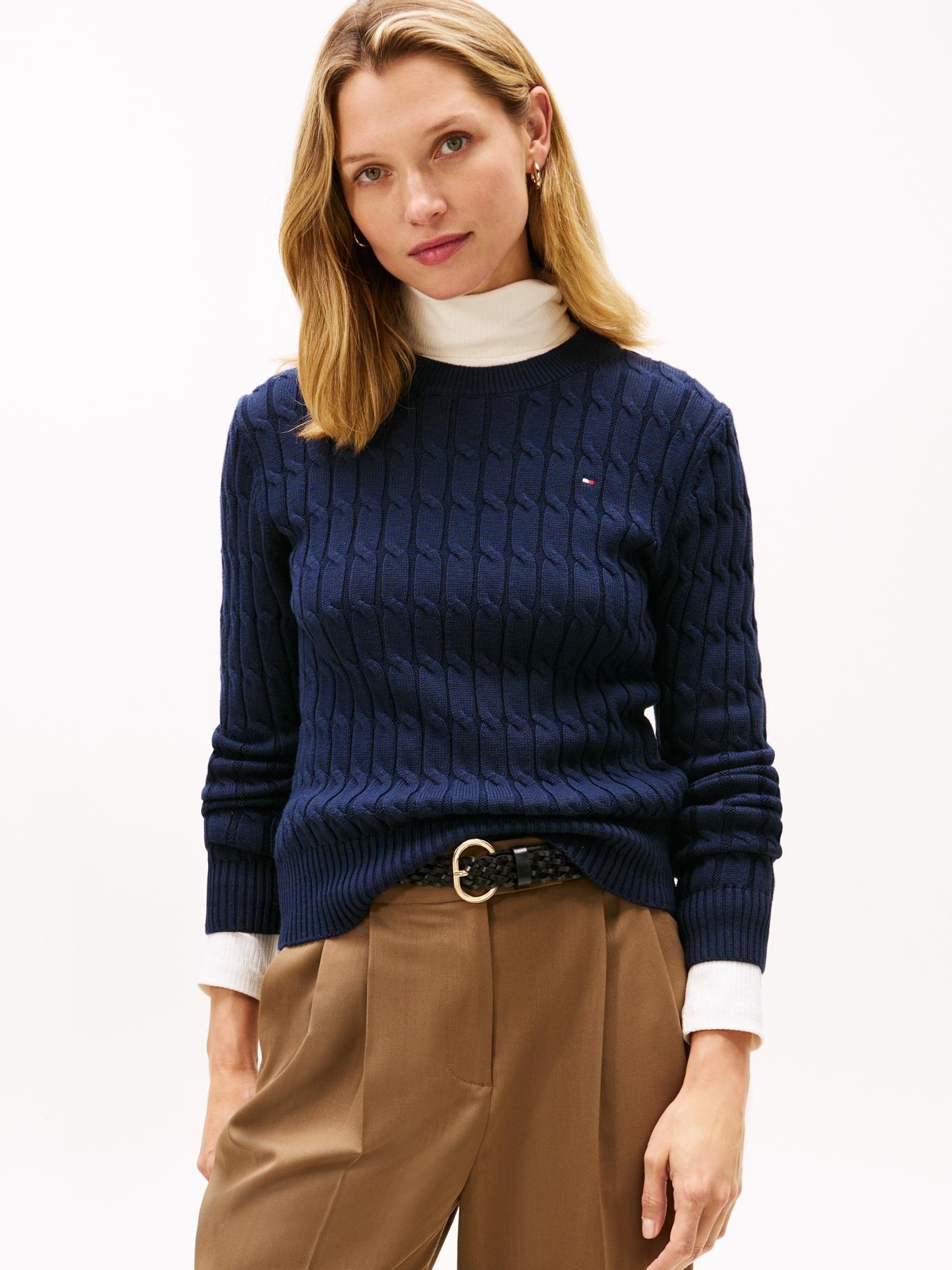 Sweater Essential De Punto Cable Tommy Hilfiger Azul-0