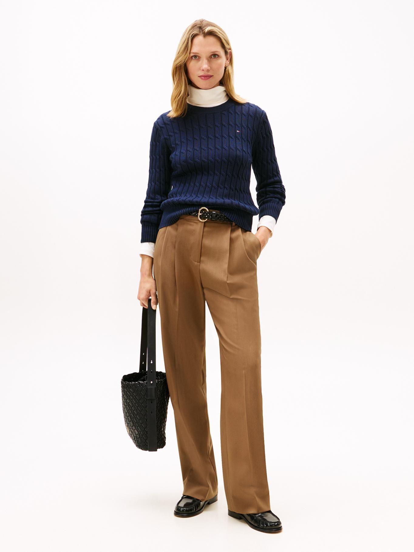 Sweater Essential De Punto Cable Tommy Hilfiger Azul-1
