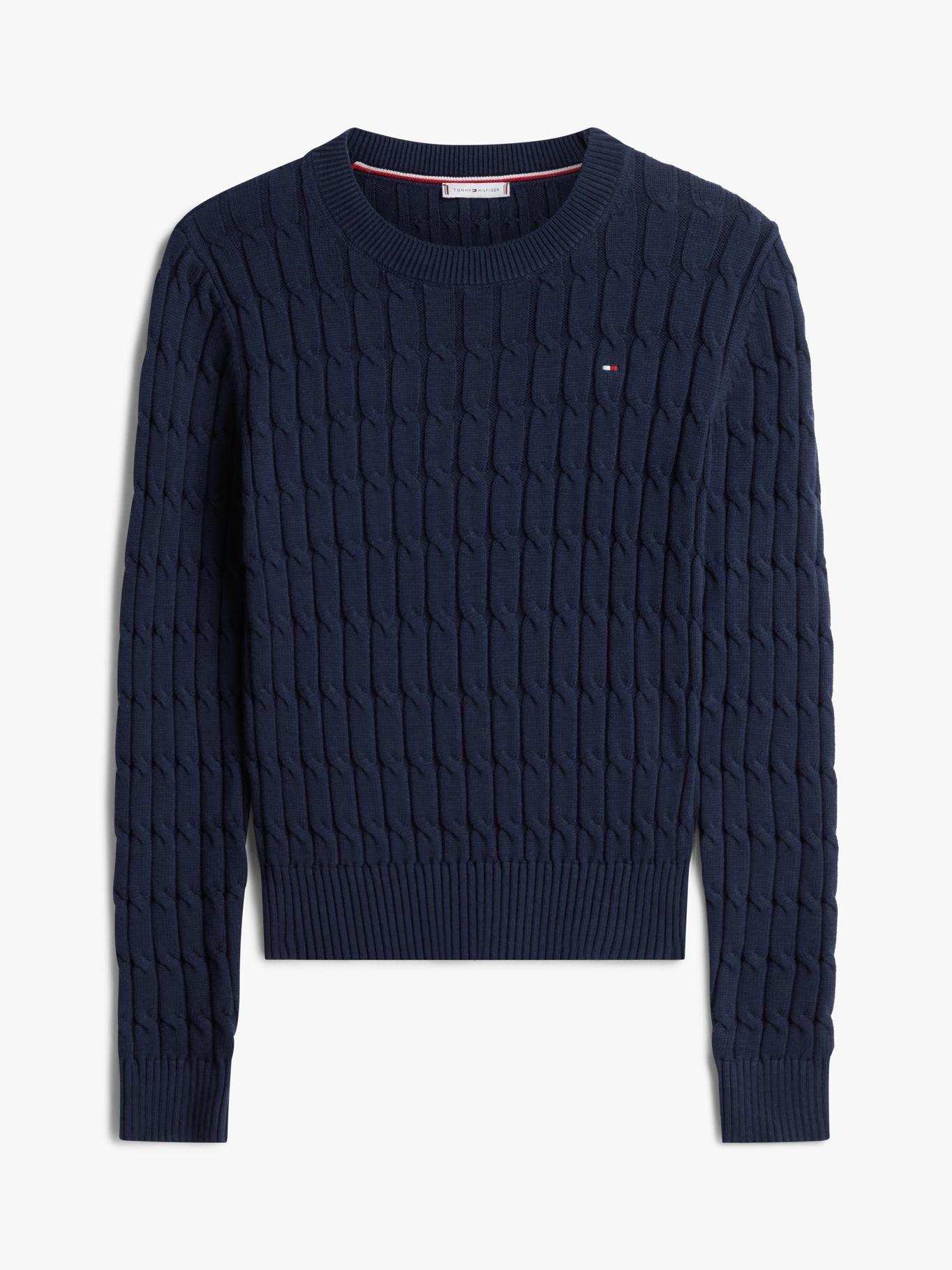 Sweater Essential De Punto Cable Tommy Hilfiger Azul-4